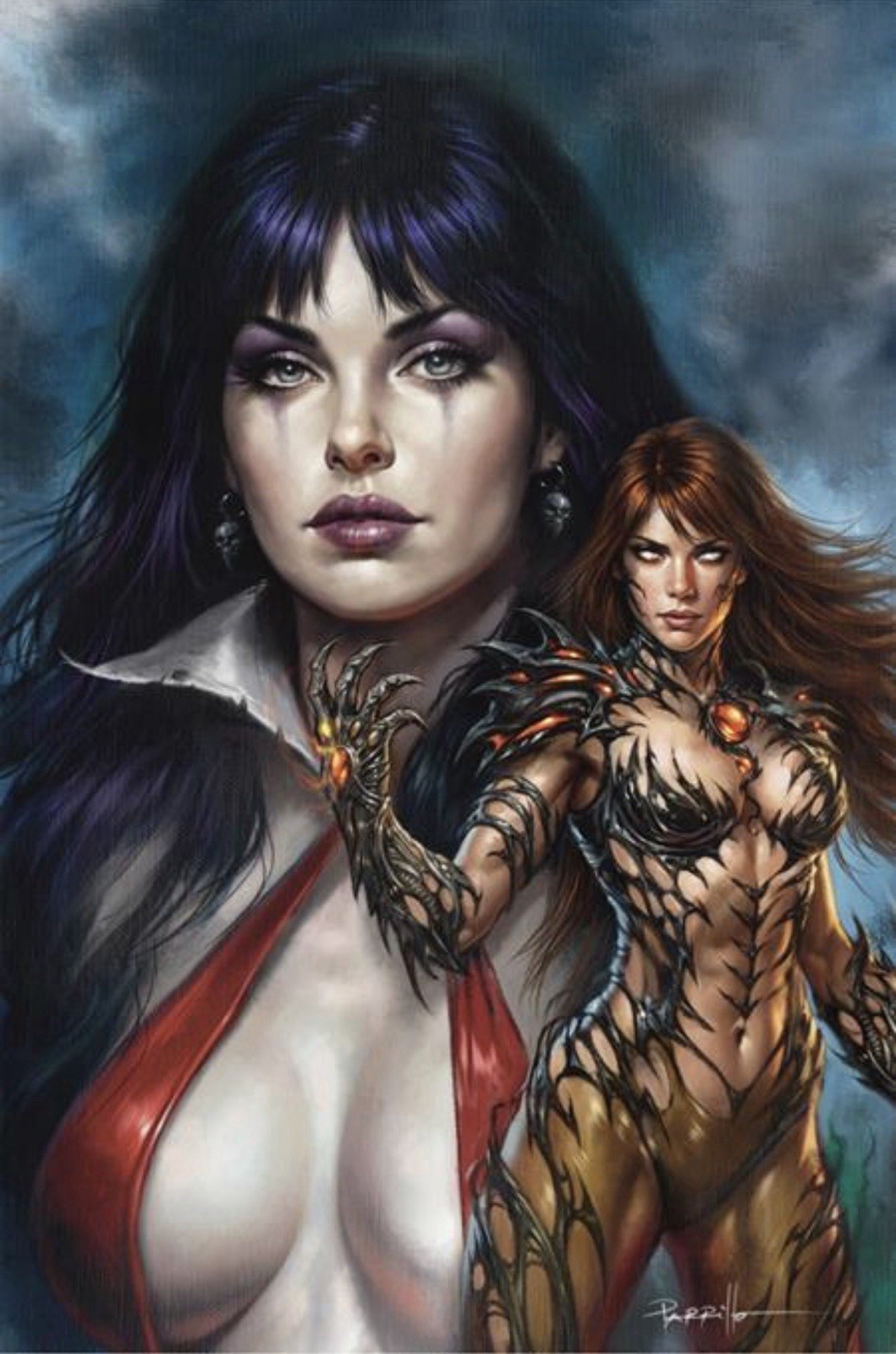 🔥 VAMPIRELLA WITCHBLADE #1 CVR M 1:25 LUCIO PARRILLO VIRGIN RATIO VARIANT 🔥 VAMPIRELLA WITCHBLADE #1 CVR M 1:25 LUCIO PARRILLO VIRGIN RATIO VARIANT