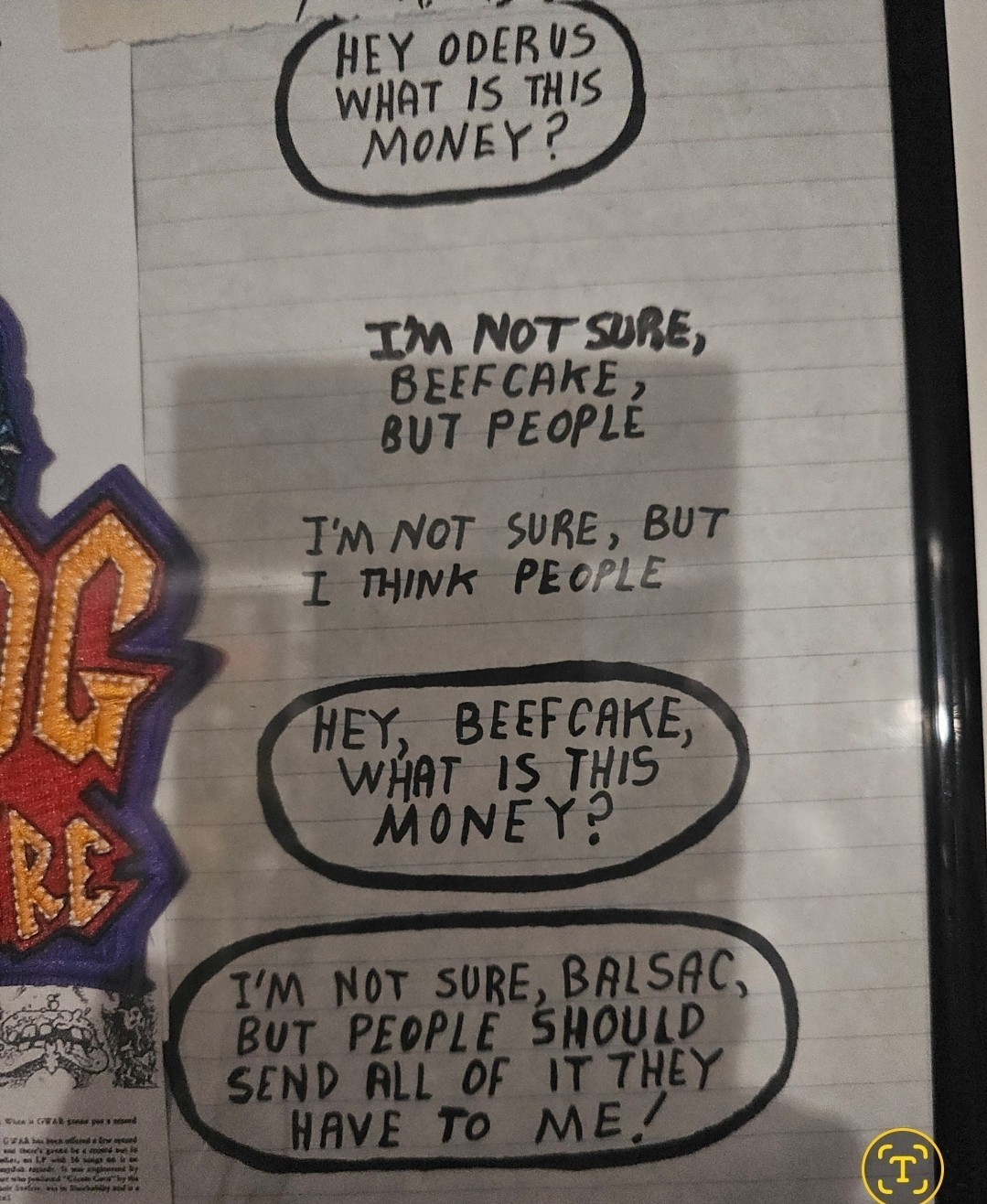 Original Inked GWAR Merch Flyer Dialogue Balloons From Huntar Jackson 90s Era Original Inked GWAR Merch Flyer Dialogue Balloons From Huntar Jackson 90s Era