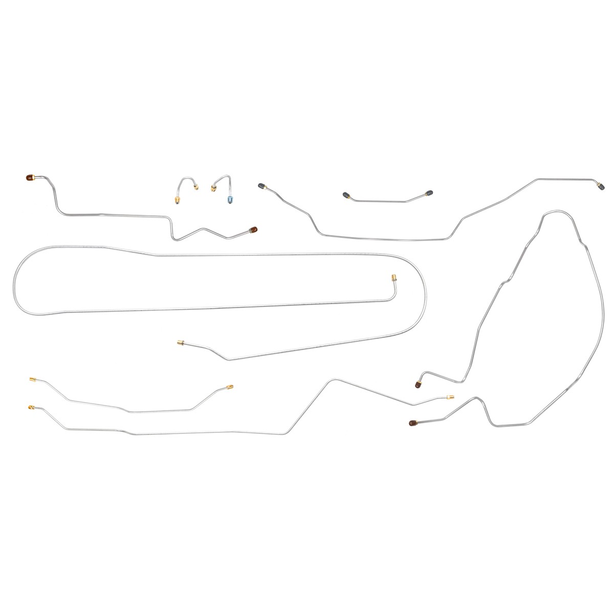 1968-69 Chevrolet GMC 1/2 Longbed Coil Complete Man Drum Brake Line Set 2wd OE