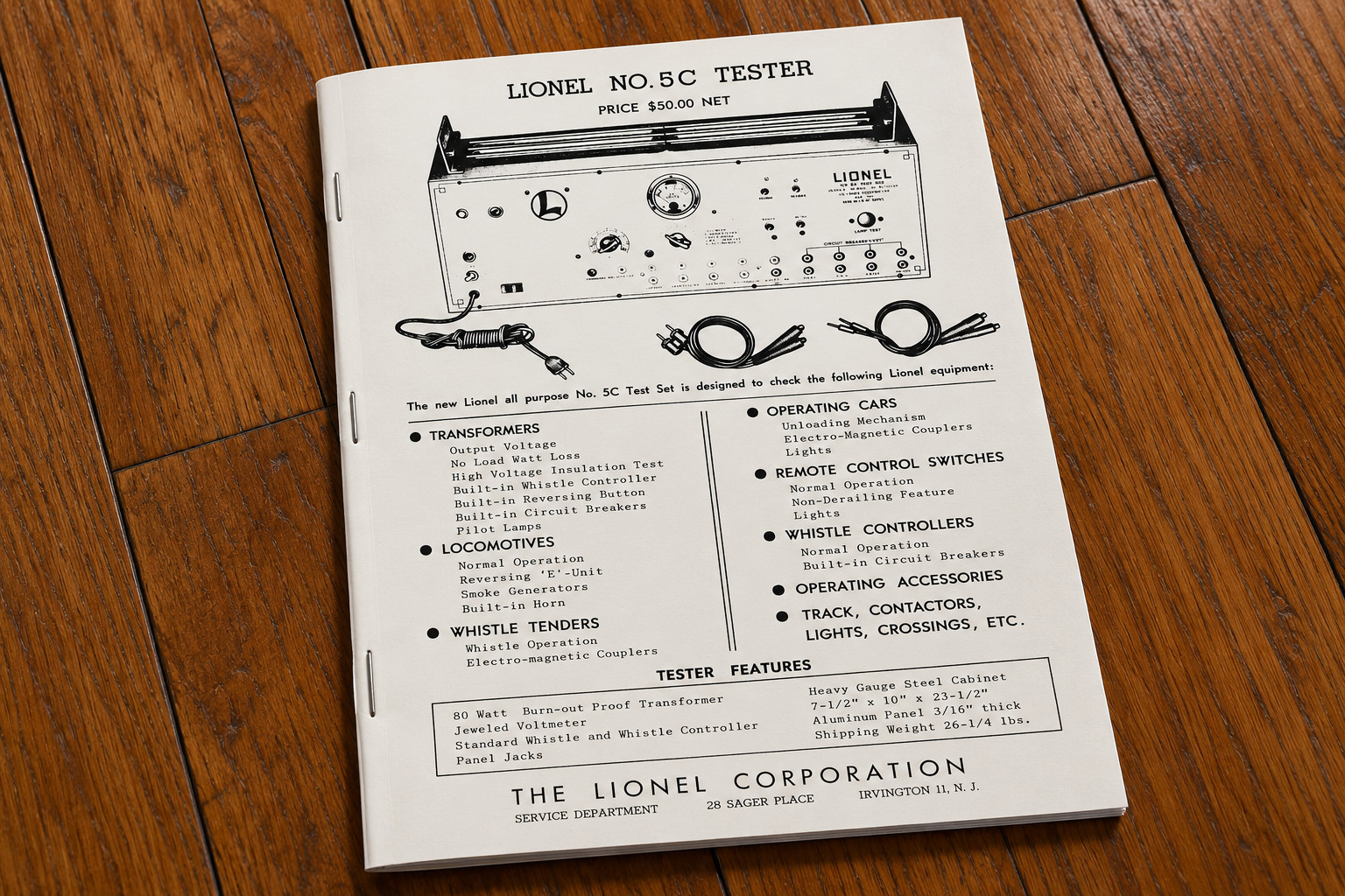 1945-69 Lionel PW No. 5C Test Set Service Manual and Schematic Reprint 1945-69 Lionel PW No. 5C Test Set Service Manual and Schematic Reprint