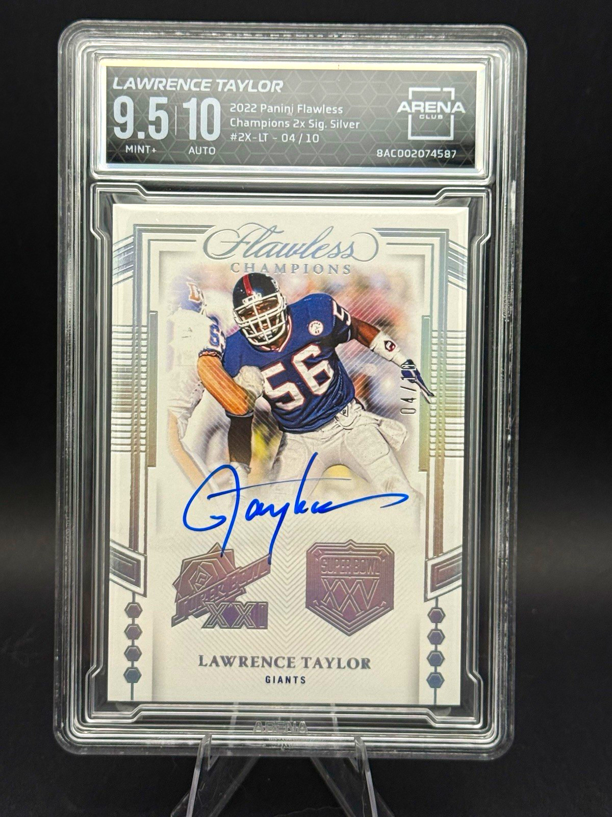 2022 Panini Flawless Champion Silver Lawrence Taylor #2X-LT Auto /10 2022 Panini Flawless Champion Silver Lawrence Taylor #2X-LT Auto /10