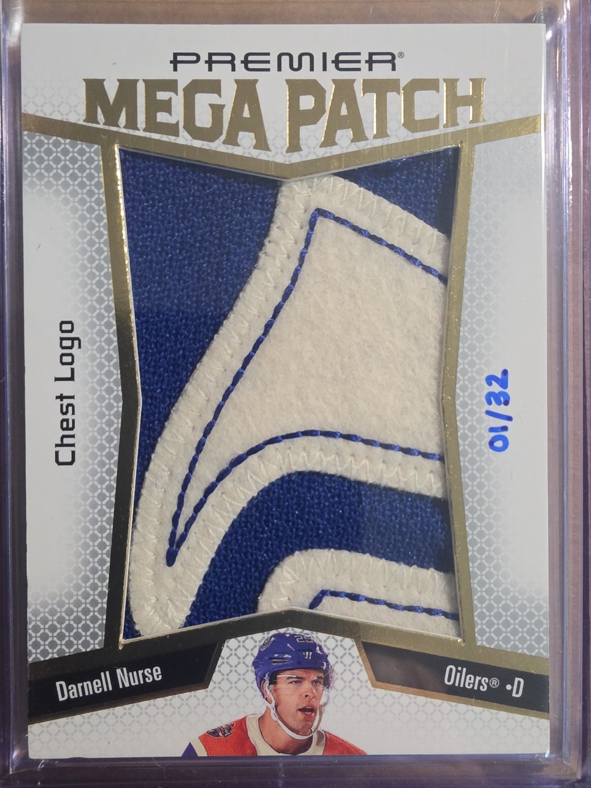 2025-26 Upper Deck Premier Mega Patch Chest Logo 1/32 SSP Darnell Nurse Oilers 2025-26 Upper Deck Premier Mega Patch Chest Logo 1/32 SSP Darnell Nurse Oilers