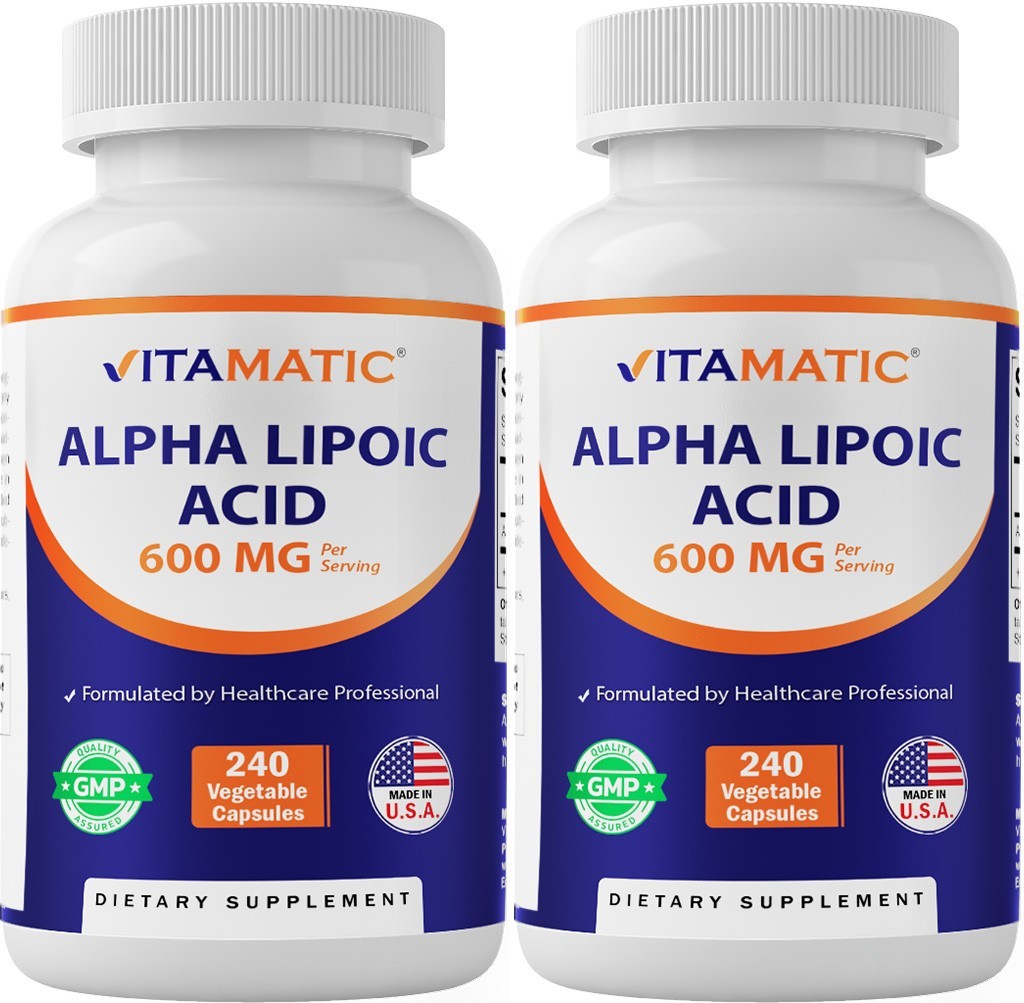 Vitamatic Alpha Lipoic Acid (ALA) 600mg Per Serving - 240 Capsules - 2 Pack Vitamatic Alpha Lipoic Acid (ALA) 600mg Per Serving - 240 Capsules - 2 Pack