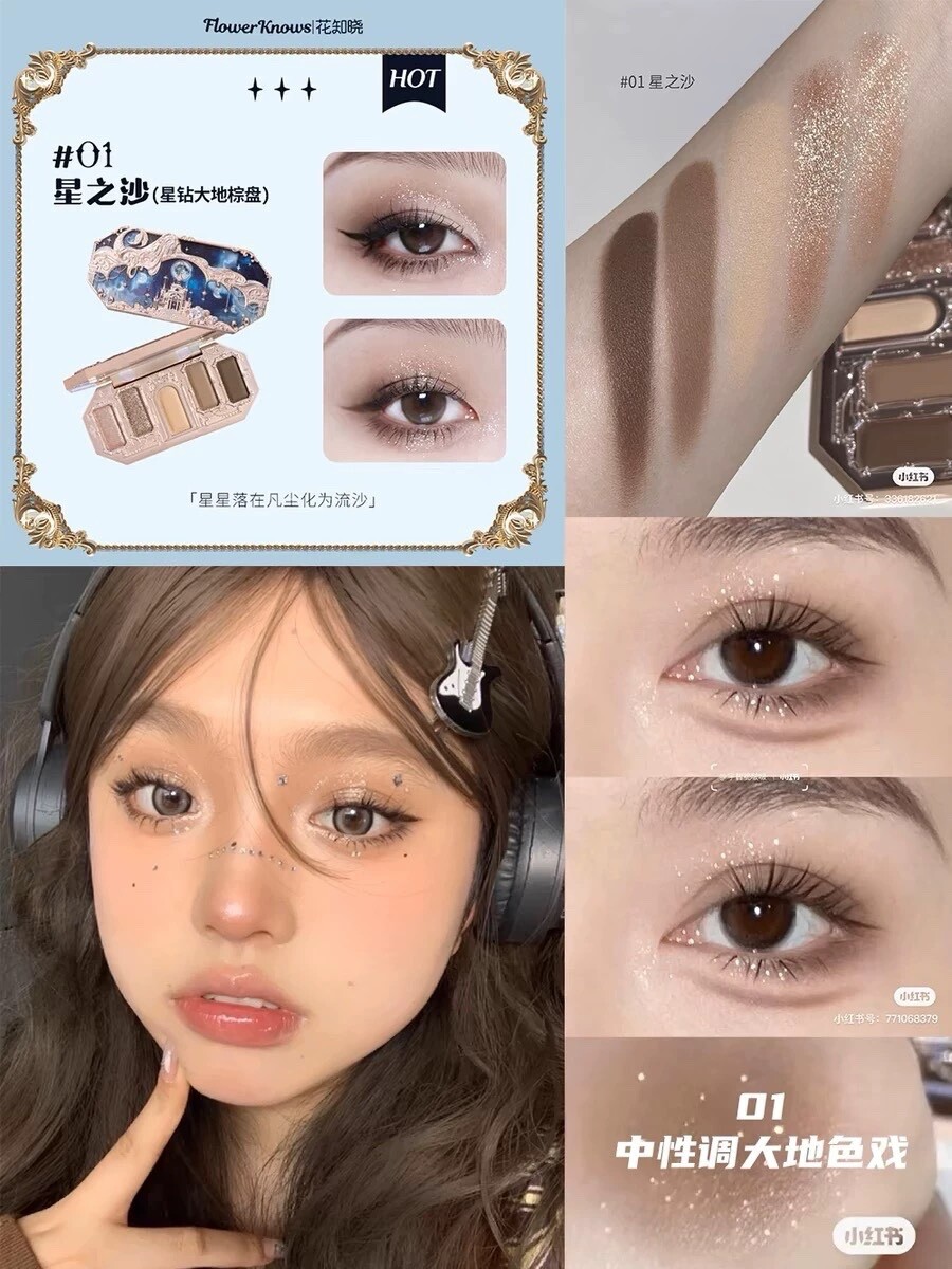 RARE Flower Knows Moonlight Mermaid Five-Color Jewelry Eyeshadow Palette RARE Flower Knows Moonlight Mermaid Five-Color Jewelry Eyeshadow Palette