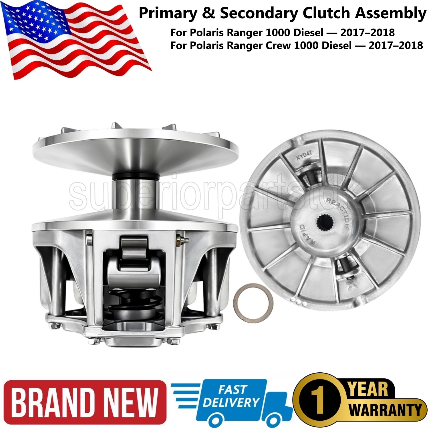Primary & Secondary Drive Clutch 1323412 1323119 For Polaris Ranger 1000 Diesel