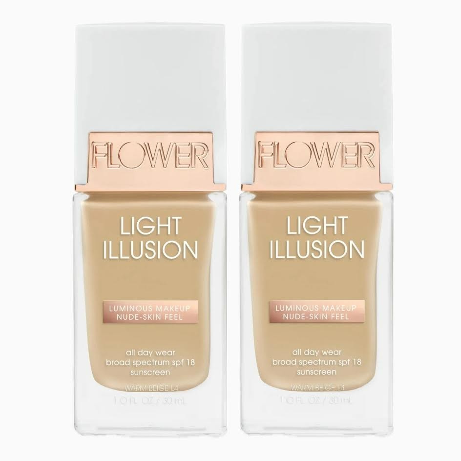 FLOWER Beauty Light Illusion Foundation - L4 Warm Beige - 2 PACK