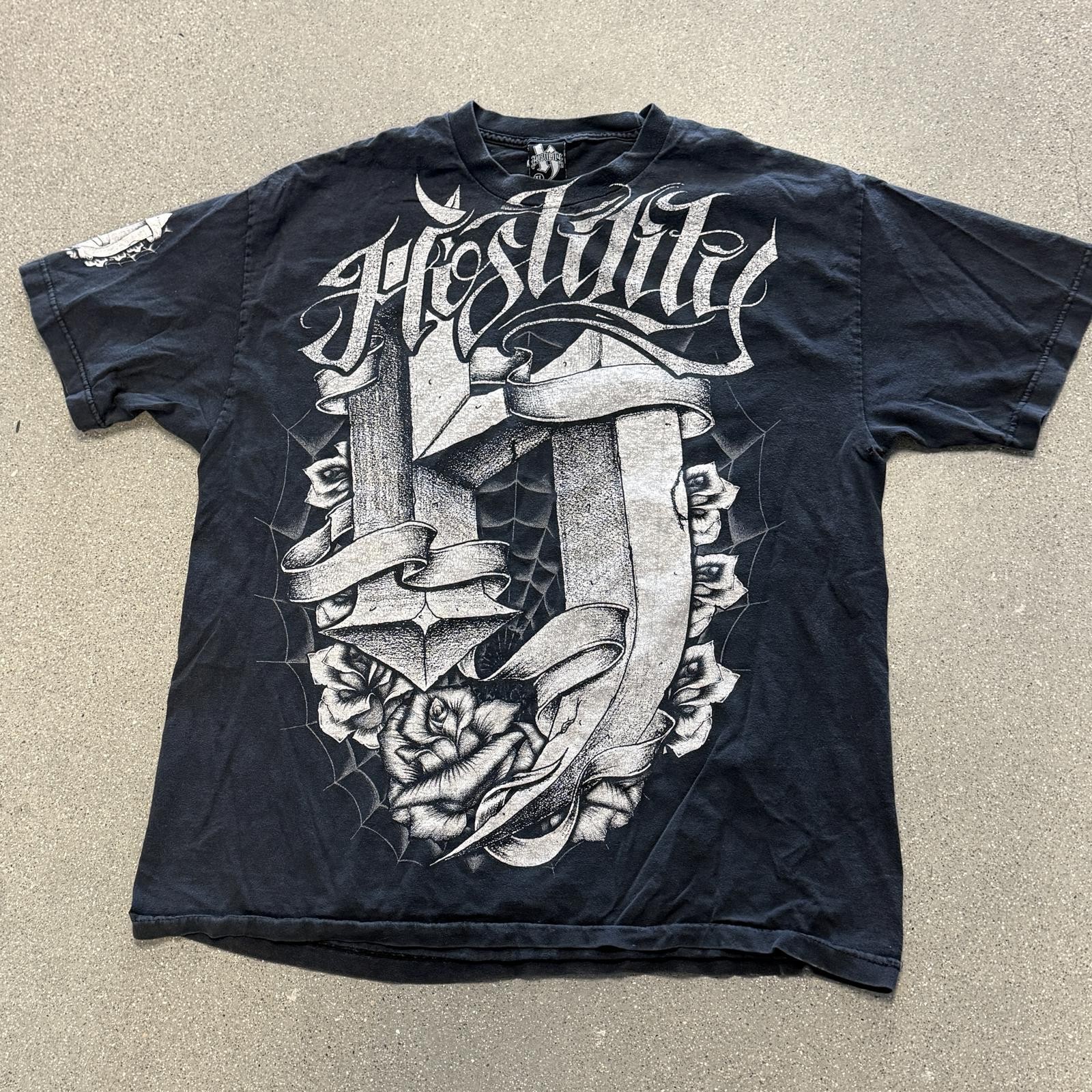 Y2K Hostility Brand All Over Print AOP Affliction Mens XL Y2K Hostility Brand All Over Print AOP Affliction Mens XL