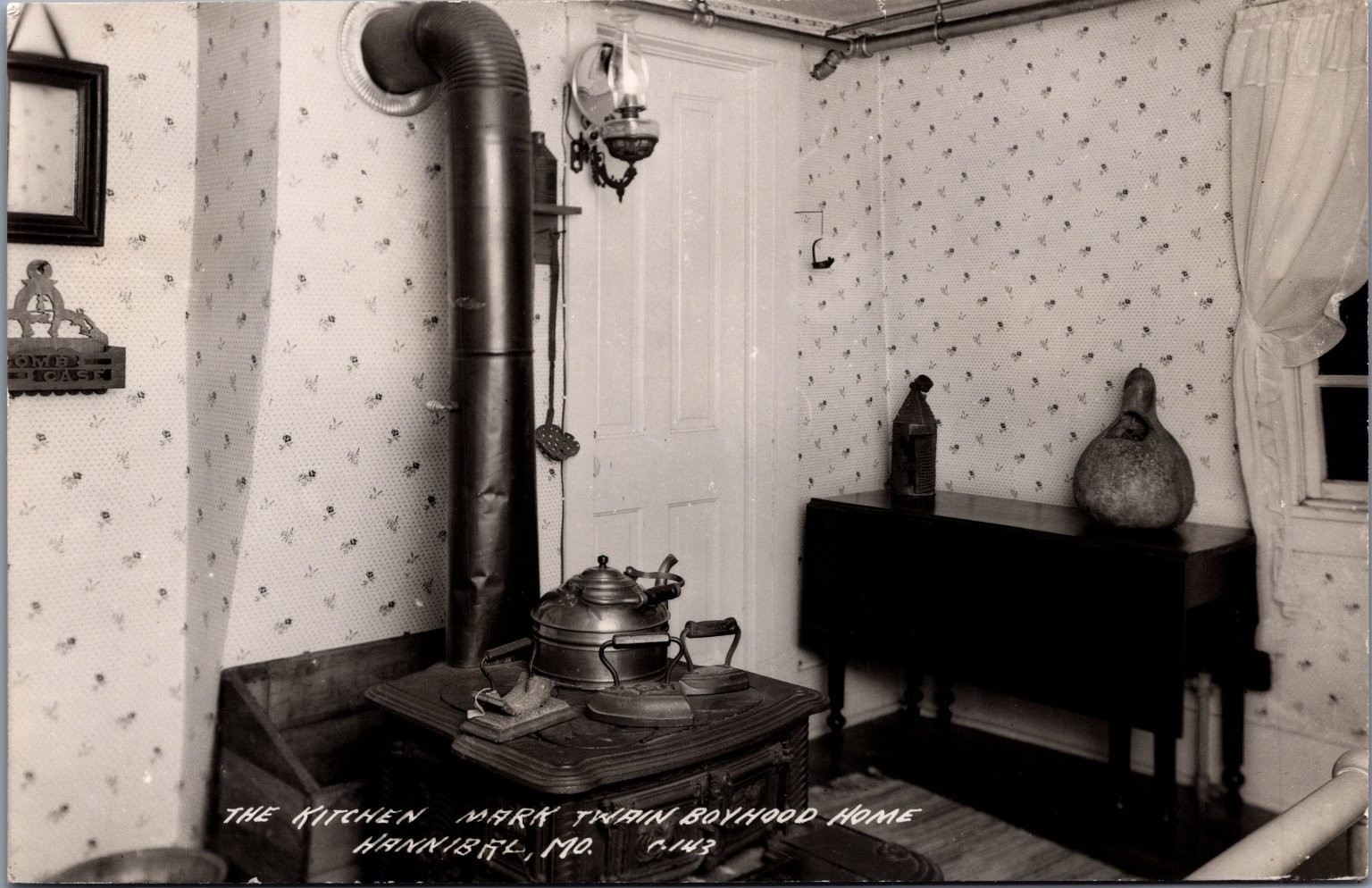 Mark Twain Boyhood Home Kitchen RPPC Hannibal MO L.L. Cook Co. Mark Twain Boyhood Home Kitchen RPPC Hannibal MO L.L. Cook Co.