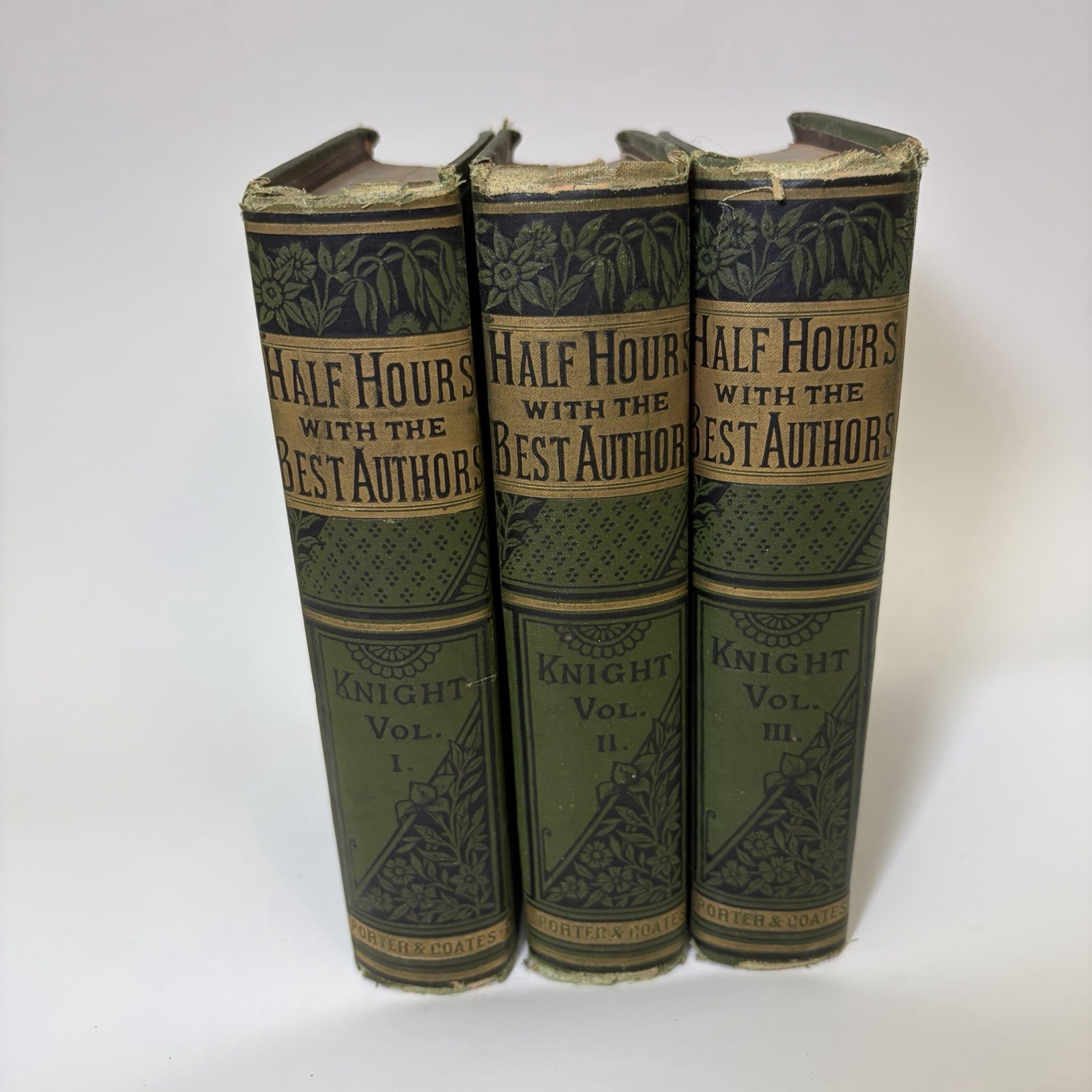 Antique Half Hours With The Best Authors Charles Knight SET 1-3 19th Century Antique Half Hours With The Best Authors Charles Knight SET 1-3 19th Century