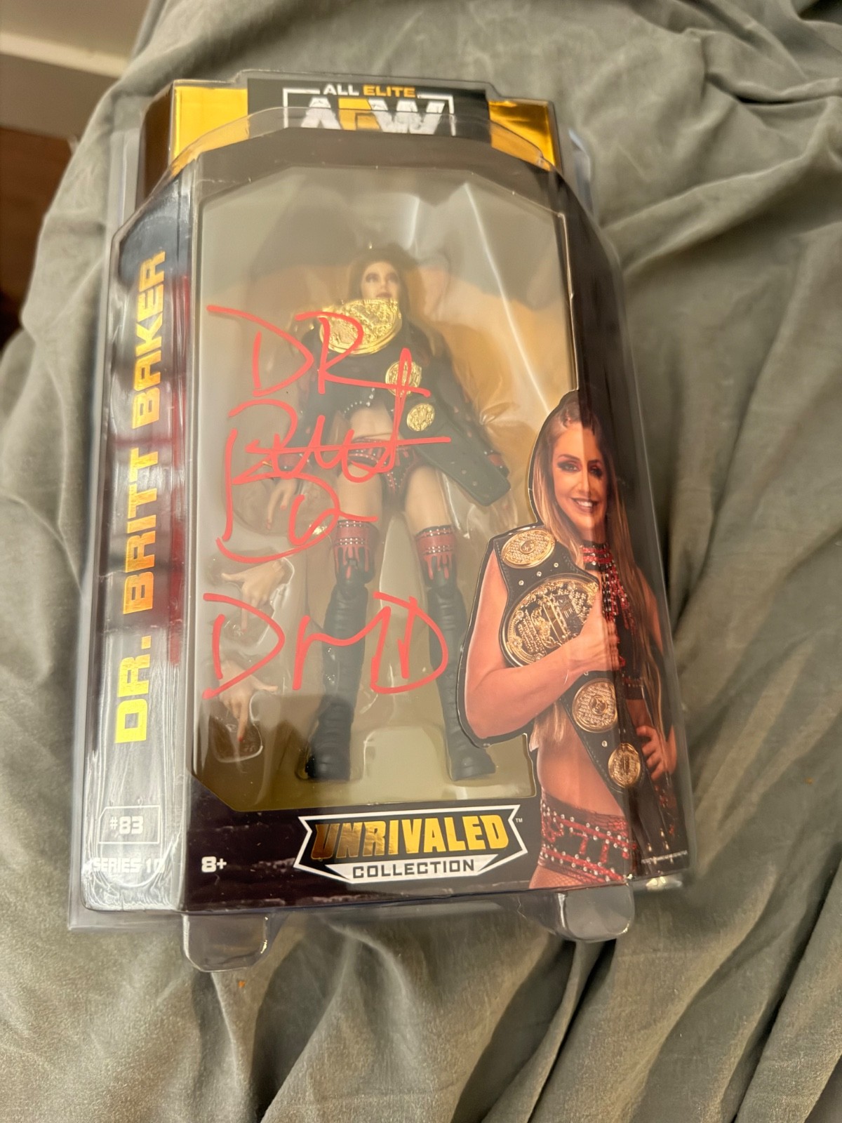 Britt baker signed and inscribed AEW unrivaled figure jsa Britt baker signed and inscribed AEW unrivaled figure jsa