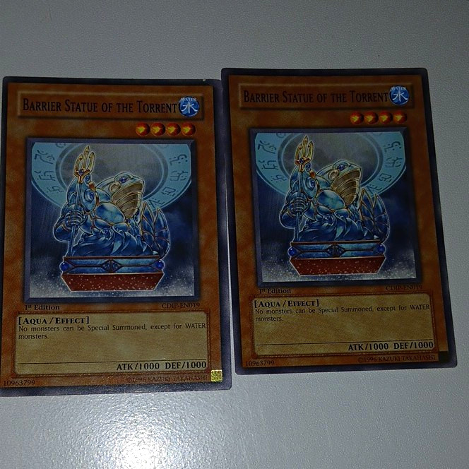 Konami Yu-Gi-Oh TCG Barrier Statue of the Torrent CDIP-EN019 2x 1st Ed Holo