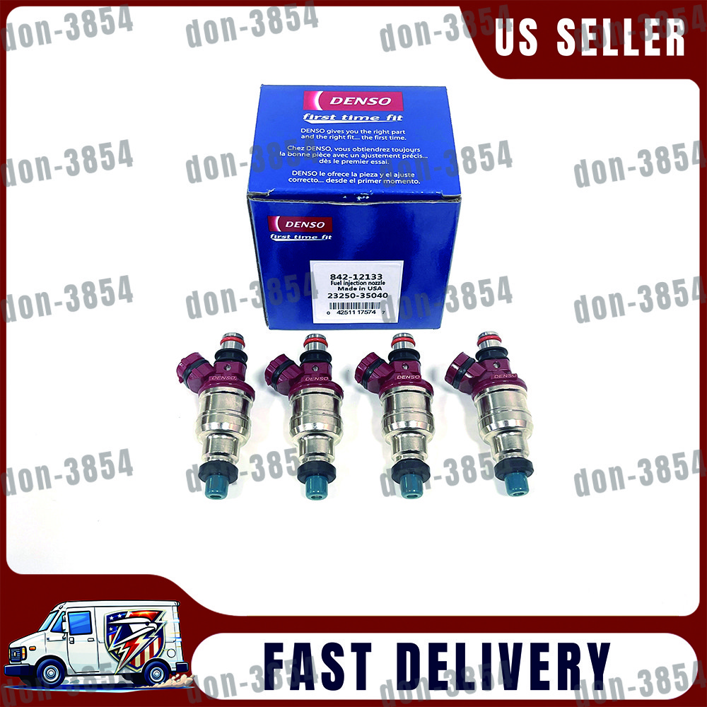 4X DENSO Fuel Injectors OEM 23250-35040 For Toyota 4Runner Pickup T100 22RE 2.4L