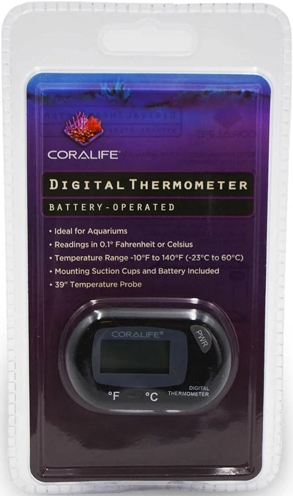 Coralife Digital Thermometer Good For Terrariums Fresh and Saltwater Aquariums  