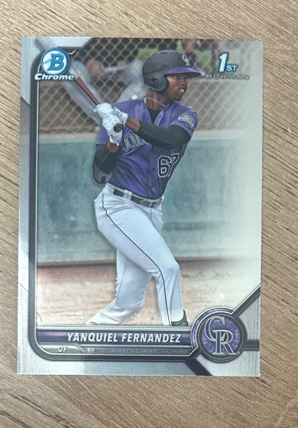 2022 1st Bowman Chrome Prospects #BCP-191 Yanquiel Fernandez - Colorado Rockies