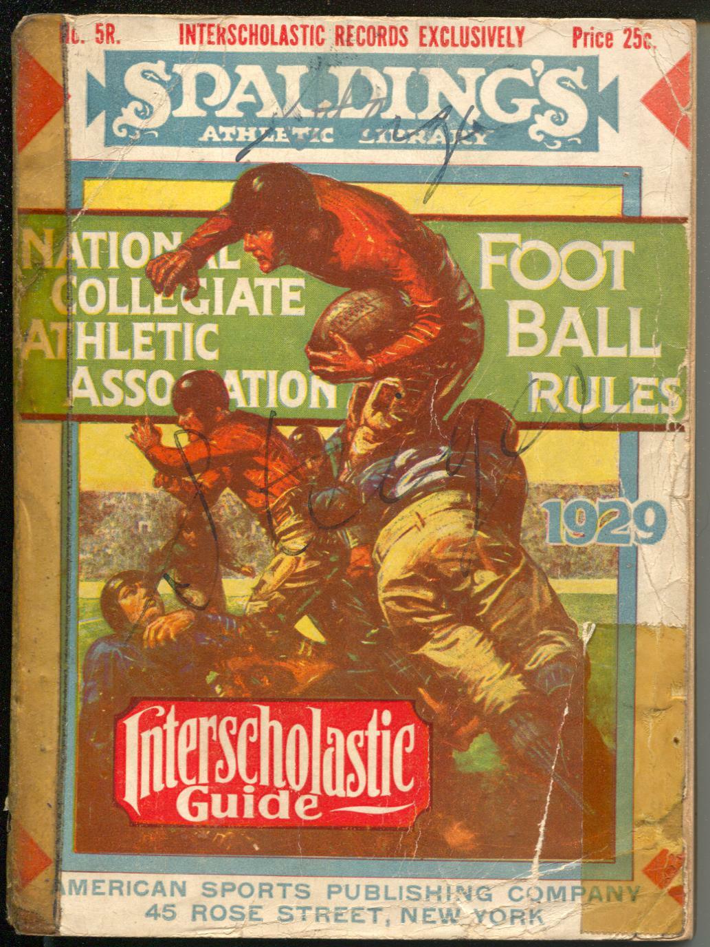 Spalding\'s Interscholastic Football Guide 1929-East Coast-high school-G/VG