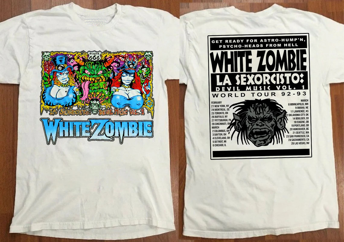 White Zombie La Sexorcisto Devil Music Cotton White Unisex Tee Shirt