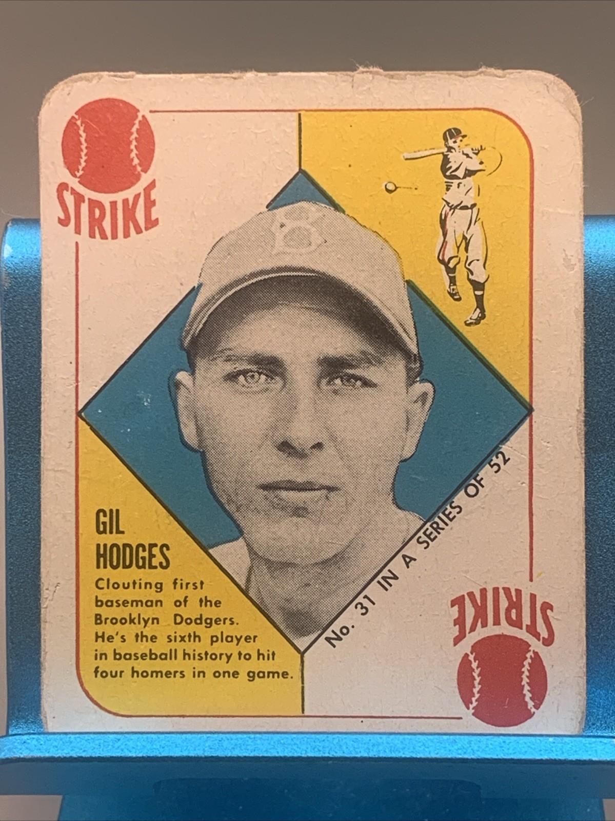 1951 Topps - Red Backs Gil Hodges #31 Brooklyn Dodgers Wrinkle Paper Loss 1951 Topps - Red Backs Gil Hodges #31 Brooklyn Dodgers Wrinkle Paper Loss