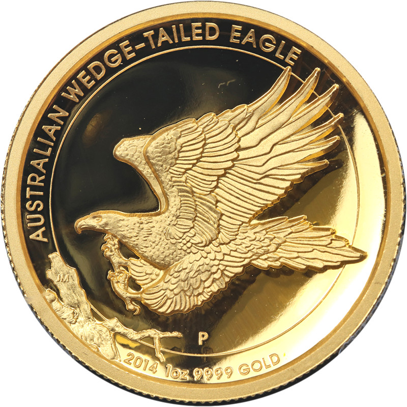 2014-P Australia 1 Ounce Gold $100 Wedge-Tailed Eagle High Relief PCGS PR69 D...