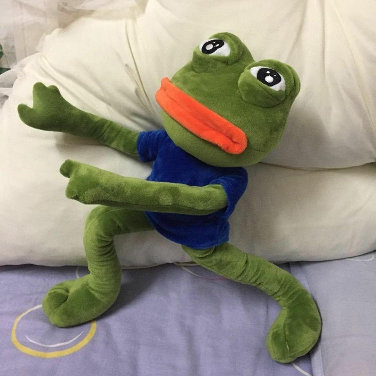 45cm Sad Frog Plush Toy Soft Stuffed Pillow Magic Expression Pepe Love Gifts £ 45cm Sad Frog Plush Toy Soft Stuffed Pillow Magic Expression Pepe Love Gifts £