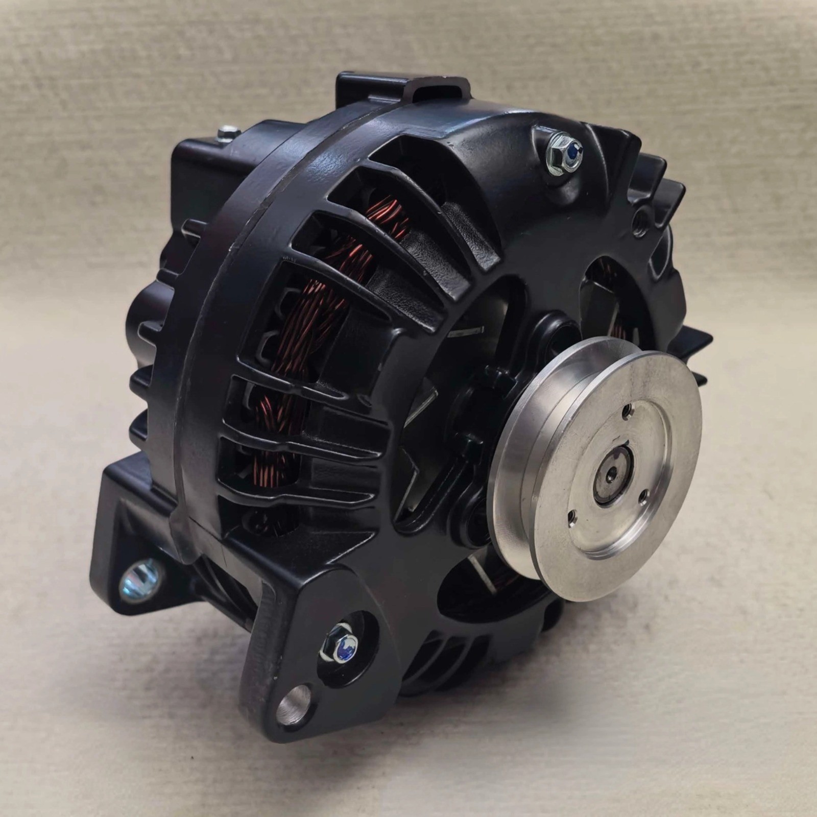 1‑Wire 110 AMP Alternator Black Crinkle Finish V‑Belt Pulley For Chrysler Mopar