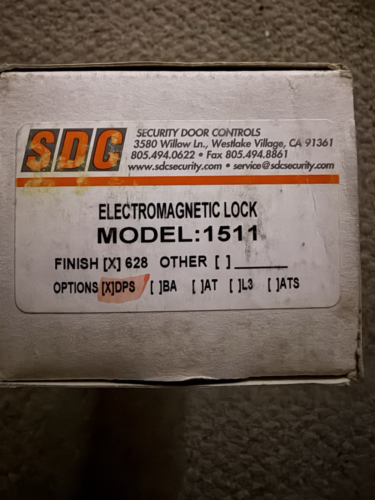 SDC 1511 EMLOCK 1511-1534 SERIES HIGH SECURITY HOLDING FORCE 1650LBS