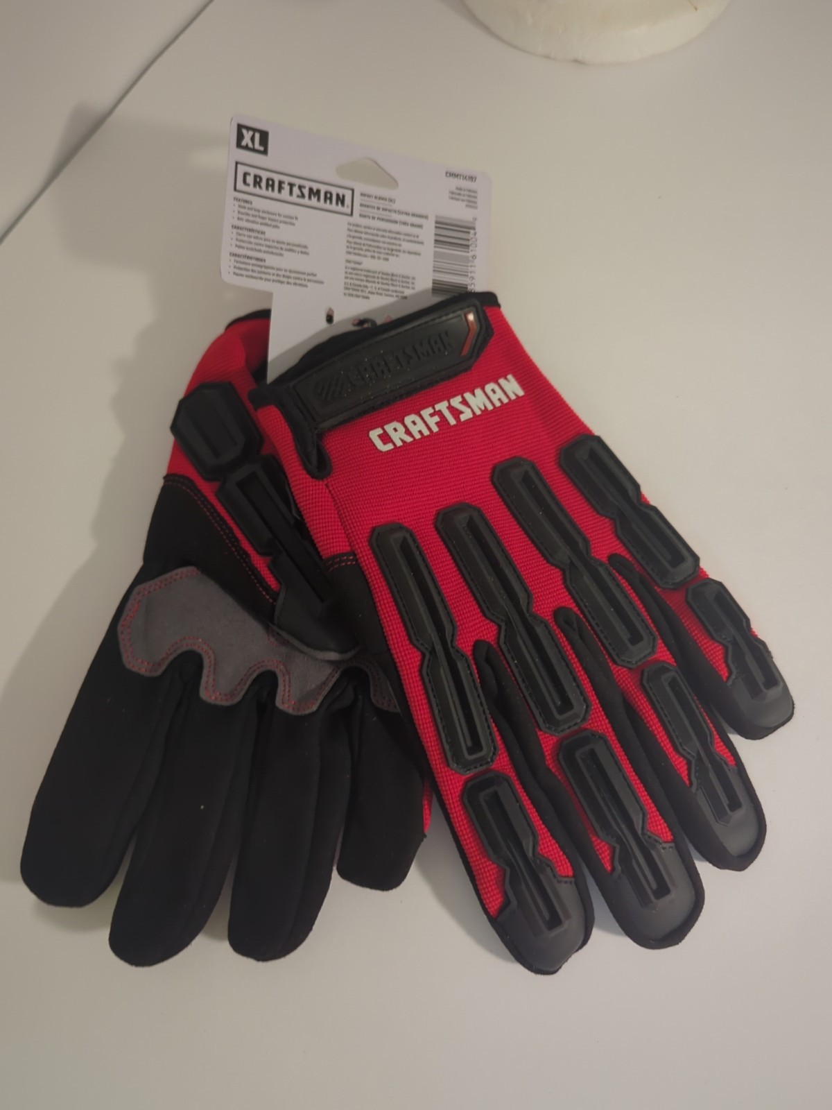 Brand New  Craftsman Impact Work Gloves Size XL Black/Red 