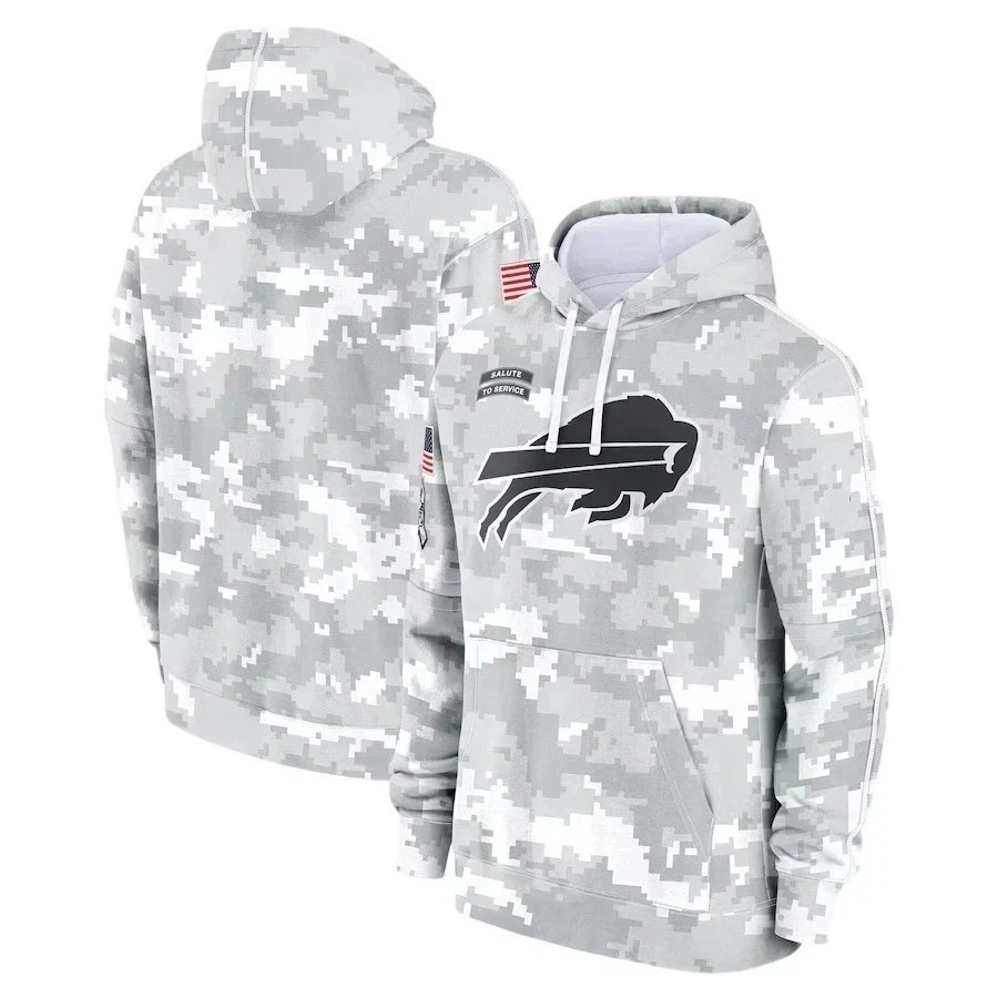 Men's 2024 Arctic Camo Salute to Service Sideline Therma Pullover Hoodie