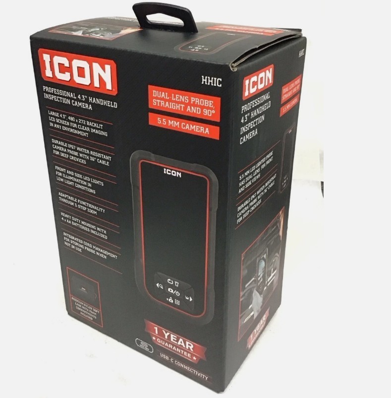 ICON Professional 4.3 in. Handheld Inspection Camera w/ 5.5 mm Dual Imager - NEW