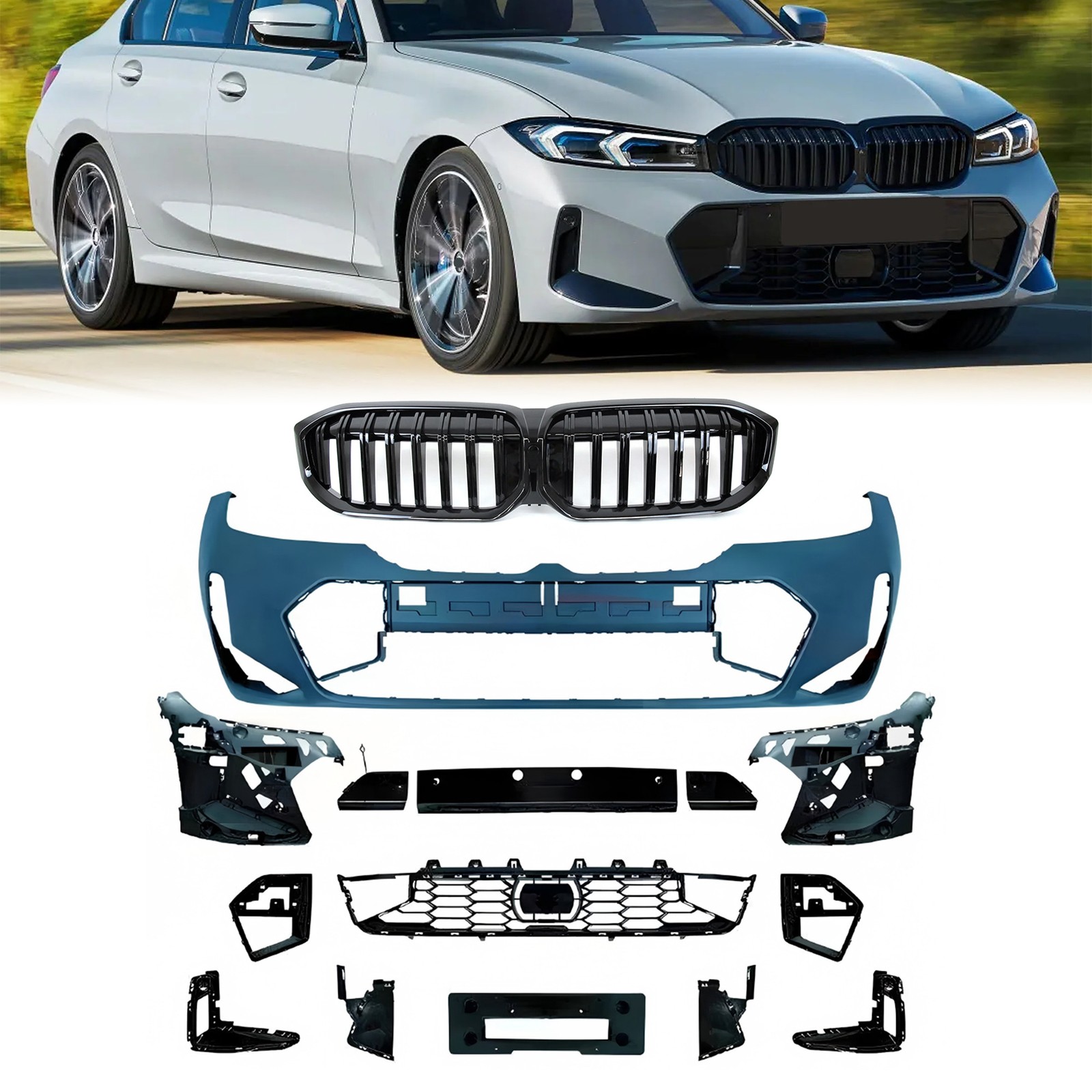 For 2023-2025 BMW 3 Series G20 M330i M340i to M Tech Style Front Bumper Kit