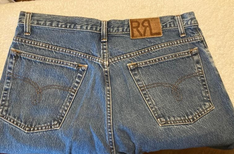 RARE NEW NWOT Orig. Ralph Lauren Double RL RRL Jeans Made in USA 34 x 32