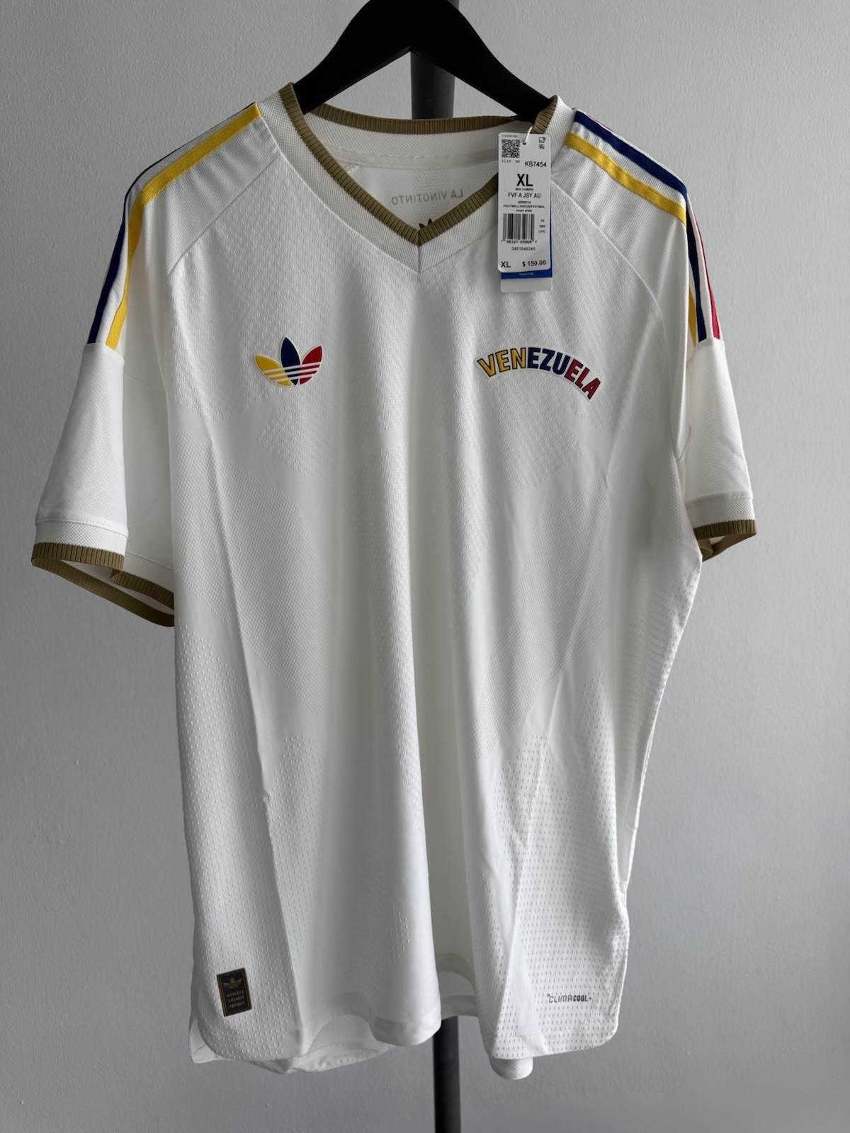 adidas Venezuela Authentic Player Version Away Jersey XL White KB7454 NWT