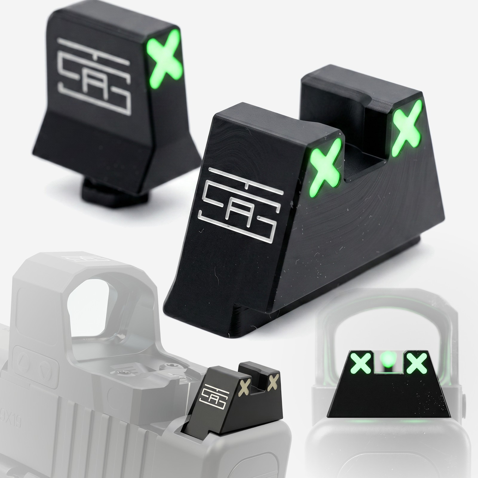 TSA® XXX Glow Suppressor Height Sights for GLOCK® MOS & Standard Models Gen 1-6