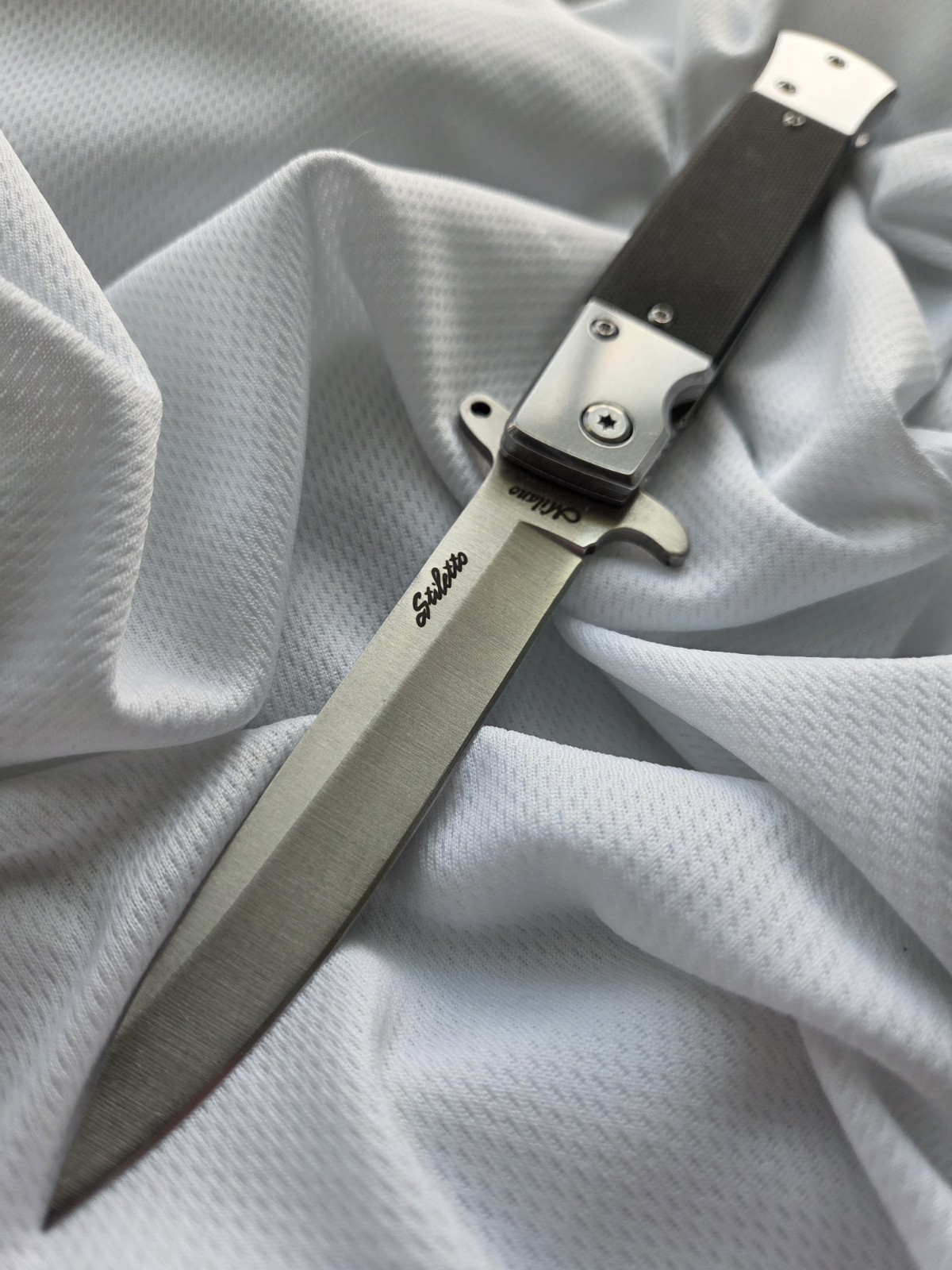 Rite-Edge Spring Assisted Manual Open Black Italian 🇮🇹 Stiletto