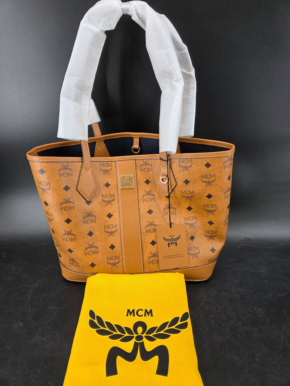 MCM Liz Shopper in Visetos With Pouch and Dust Bag