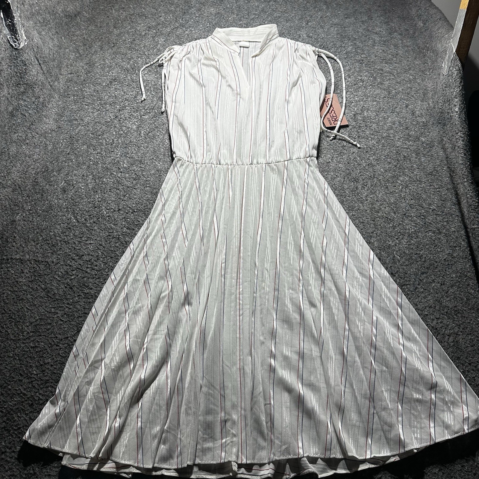 VTG Sears Dress Misses 16 Red White Blue Stripes DeadStock W/Belt Sleeveless NWT VTG Sears Dress Misses 16 Red White Blue Stripes DeadStock W/Belt Sleeveless NWT