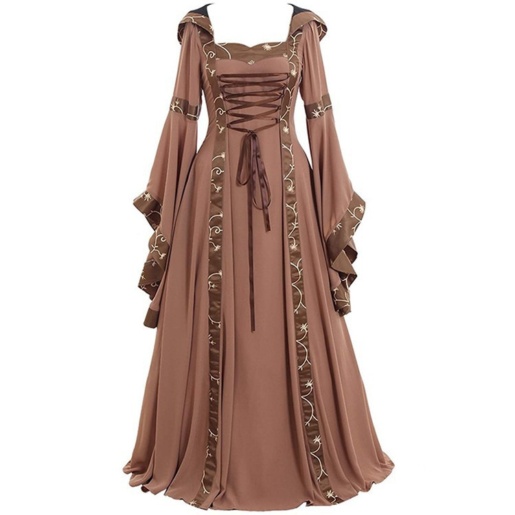 Women's Vintage Victorian Renaissance Gothic Dress Medieval Dress Costume Hooded Women's Vintage Victorian Renaissance Gothic Dress Medieval Dress Costume Hooded
