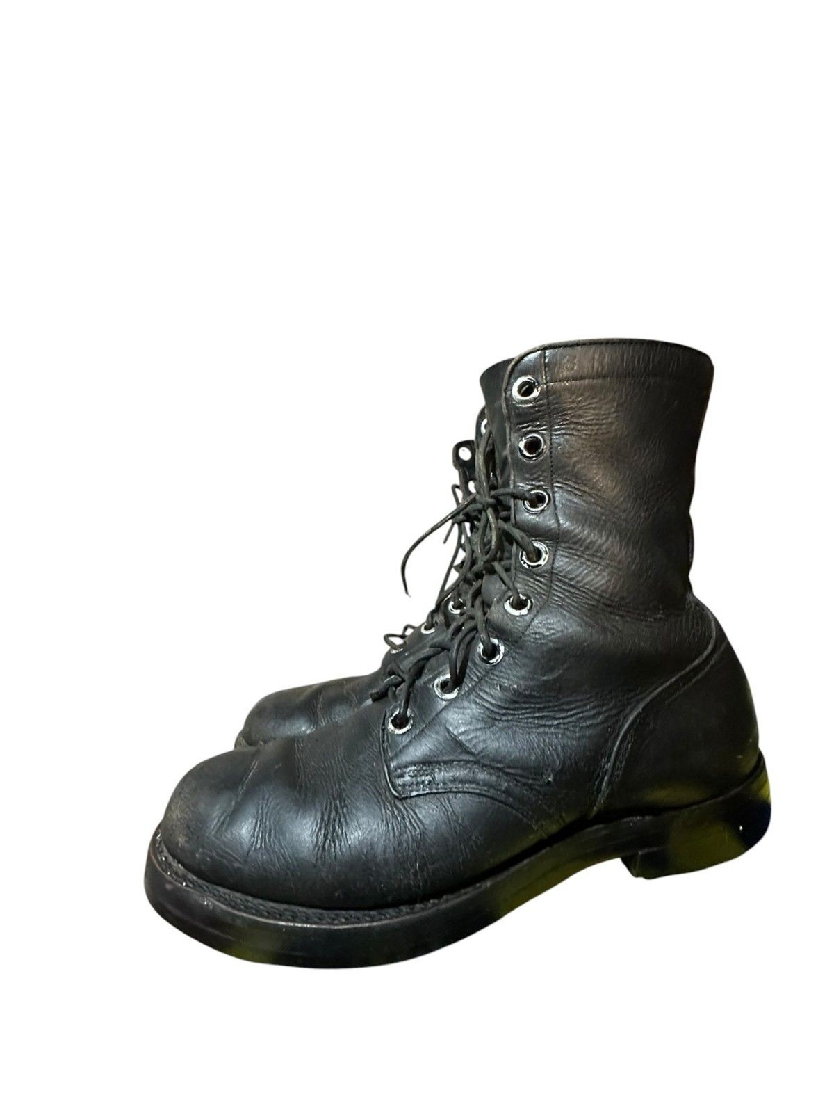 Vintage 1966 US Military Combat Jump Boots Men 8R Black Leather Service Vietnam Vintage 1966 US Military Combat Jump Boots Men 8R Black Leather Service Vietnam