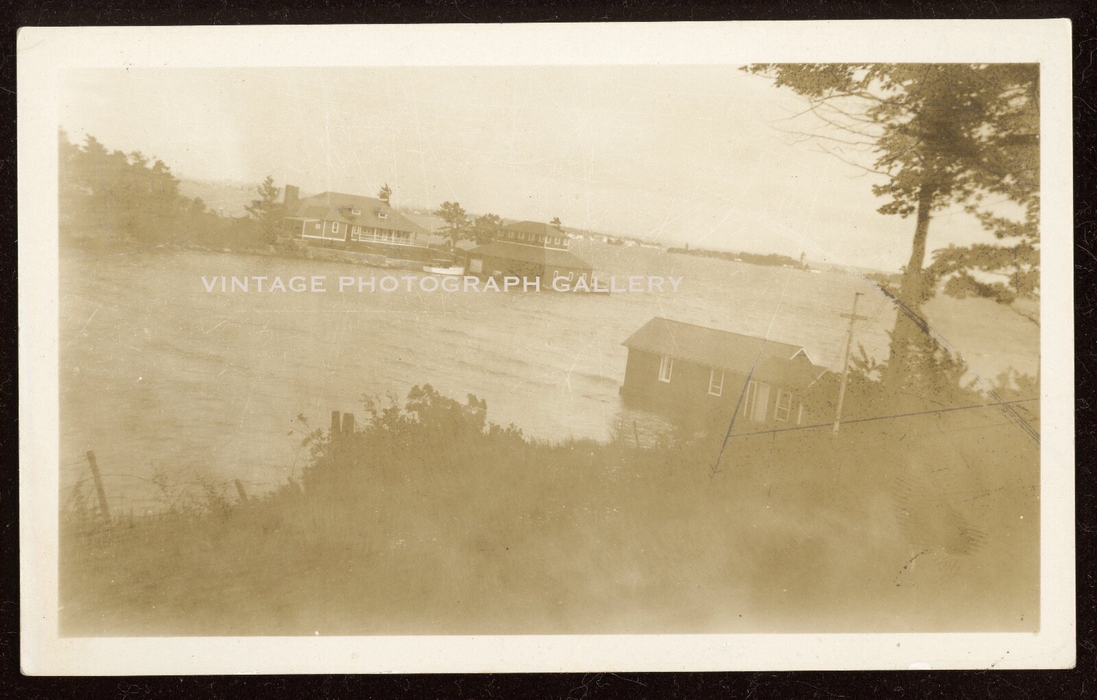 Antique Photo Calumet Island Thousand Islands New York Houses
