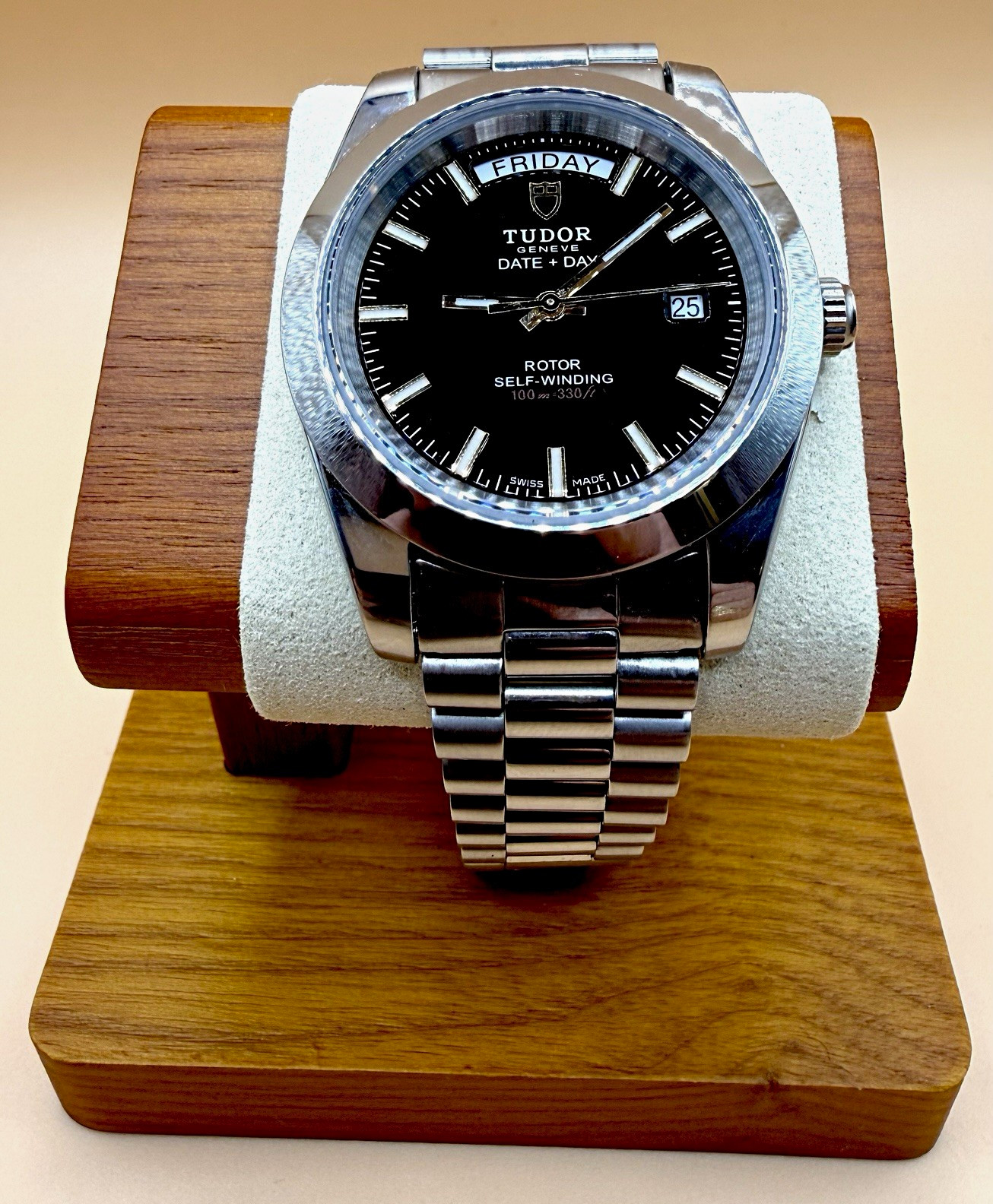 Tudor Prince Date-Day 76200 Black Dial Serviced OEM NATO Rolex Crown