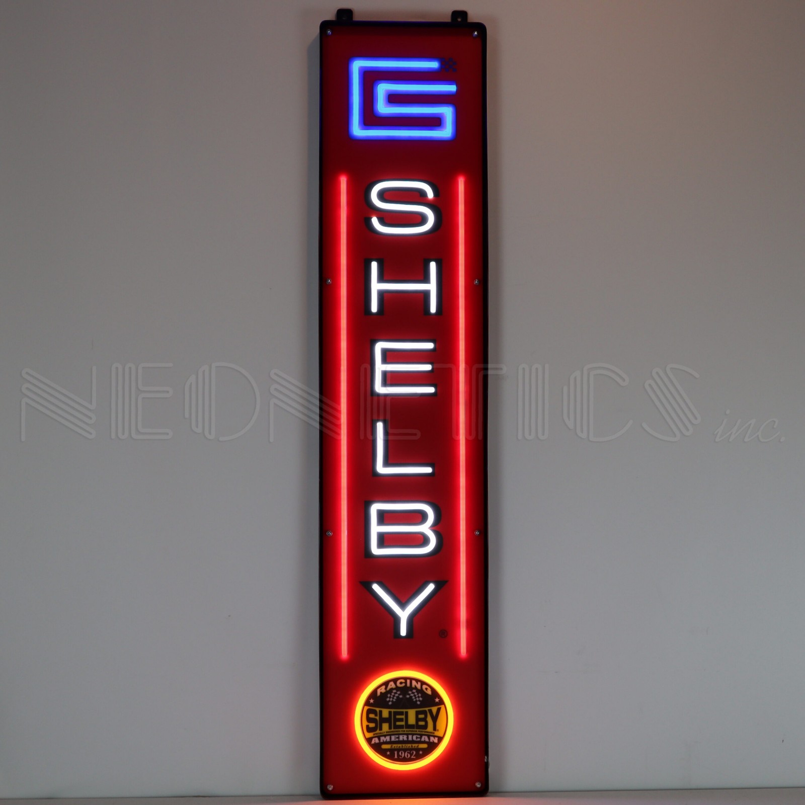 Shelby LED Neon sign Mustang Cobra Jet Super Snake Ac 427 wall lamp Steel Case
