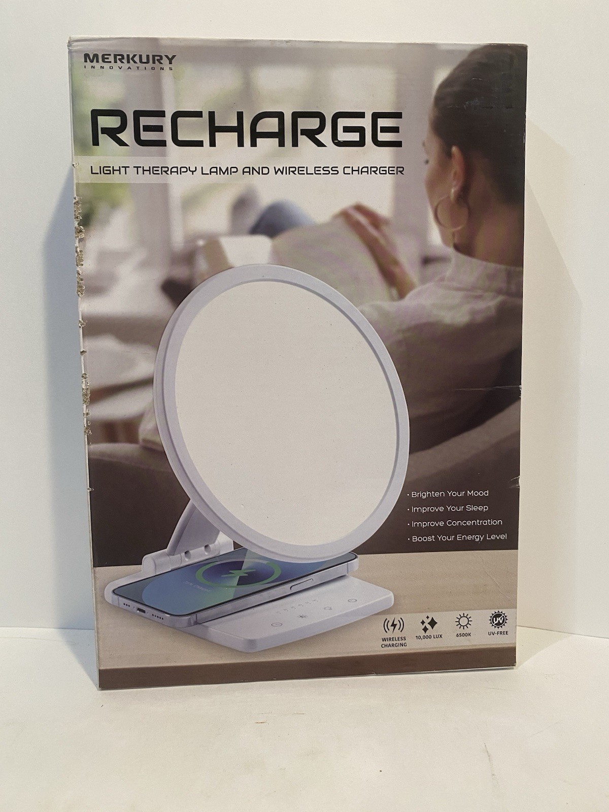 New Merkury Innovations Recharge Light Therapy Lamp with Wireless Phone Charger New Merkury Innovations Recharge Light Therapy Lamp with Wireless Phone Charger