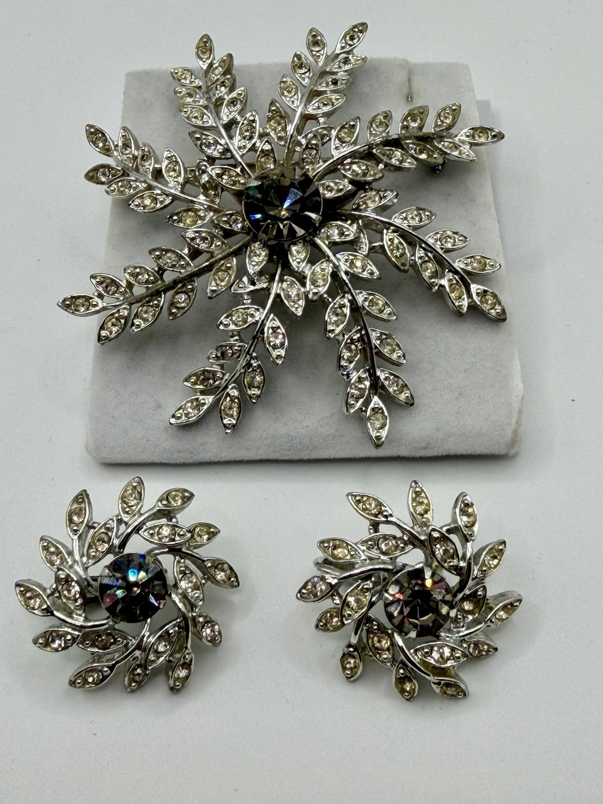 Vintage Sarah Coventry RARE Brooch Earring Set Evening Snowflake Demi Parure Vintage Sarah Coventry RARE Brooch Earring Set Evening Snowflake Demi Parure