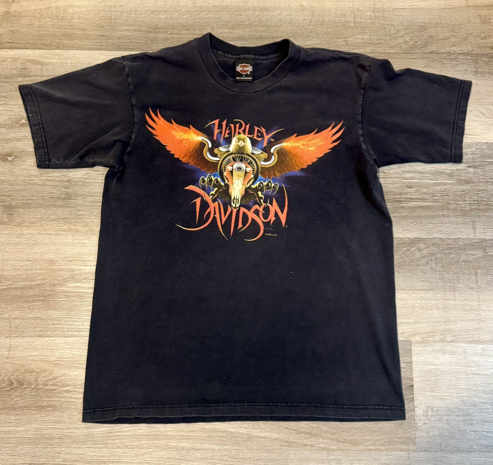 VTG 90s Harley-Davidson Motorcycles Honolulu Eagle Bull Skull Graphic Tee Shirt VTG 90s Harley-Davidson Motorcycles Honolulu Eagle Bull Skull Graphic Tee Shirt