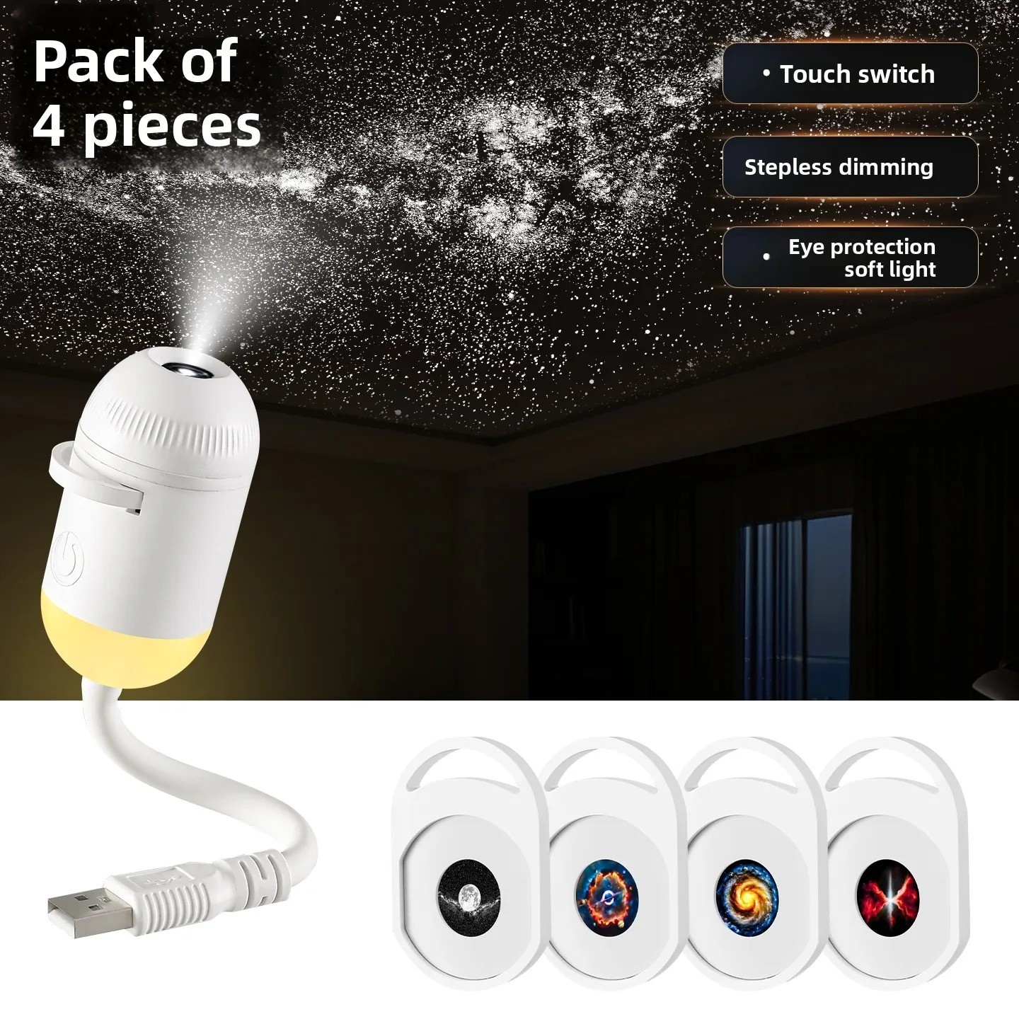 Hd Smart Dynamic 5d Holographic Night Light Projector, 2 In 1 Galaxy Night Light Hd Smart Dynamic 5d Holographic Night Light Projector, 2 In 1 Galaxy Night Light