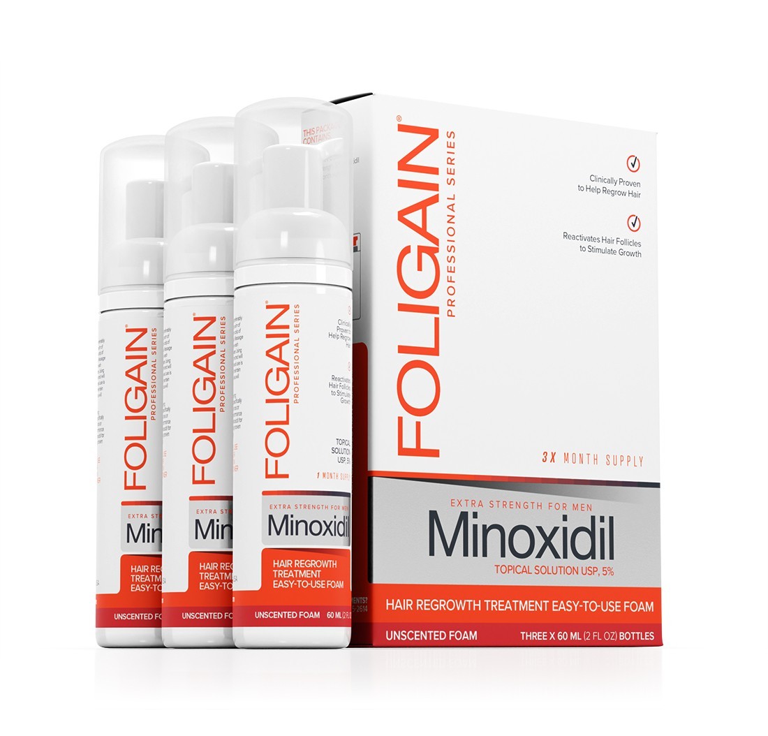 FOLIGAIN  MINOX 5% HAIR REGROWTH FOAM FOR MEN - 3 Month Supply