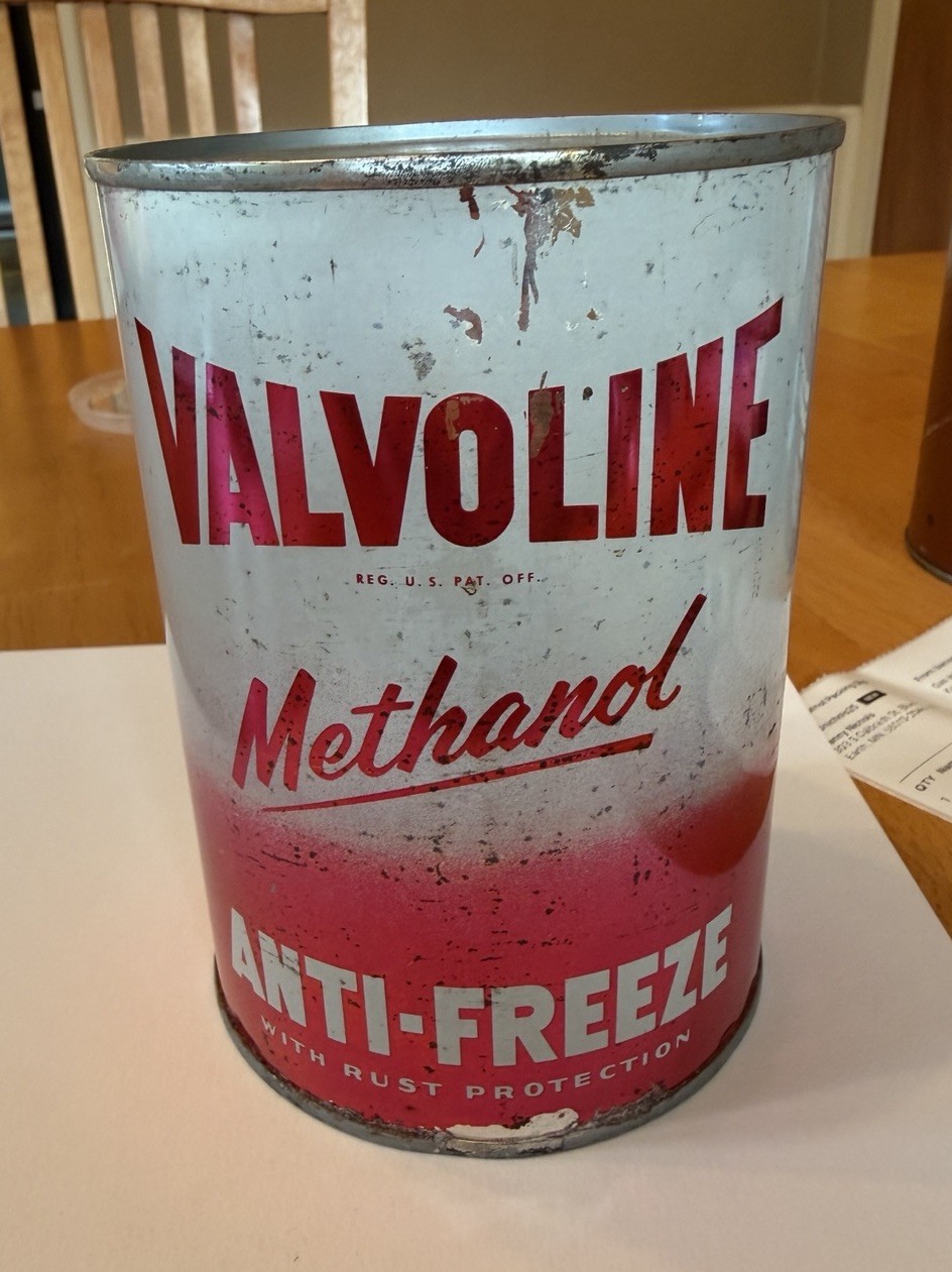 Vintage Rare 1940s 50s Valvoline Methanol Anti Freeze 1 Quart Oil Can Tin Vintage Rare 1940s 50s Valvoline Methanol Anti Freeze 1 Quart Oil Can Tin