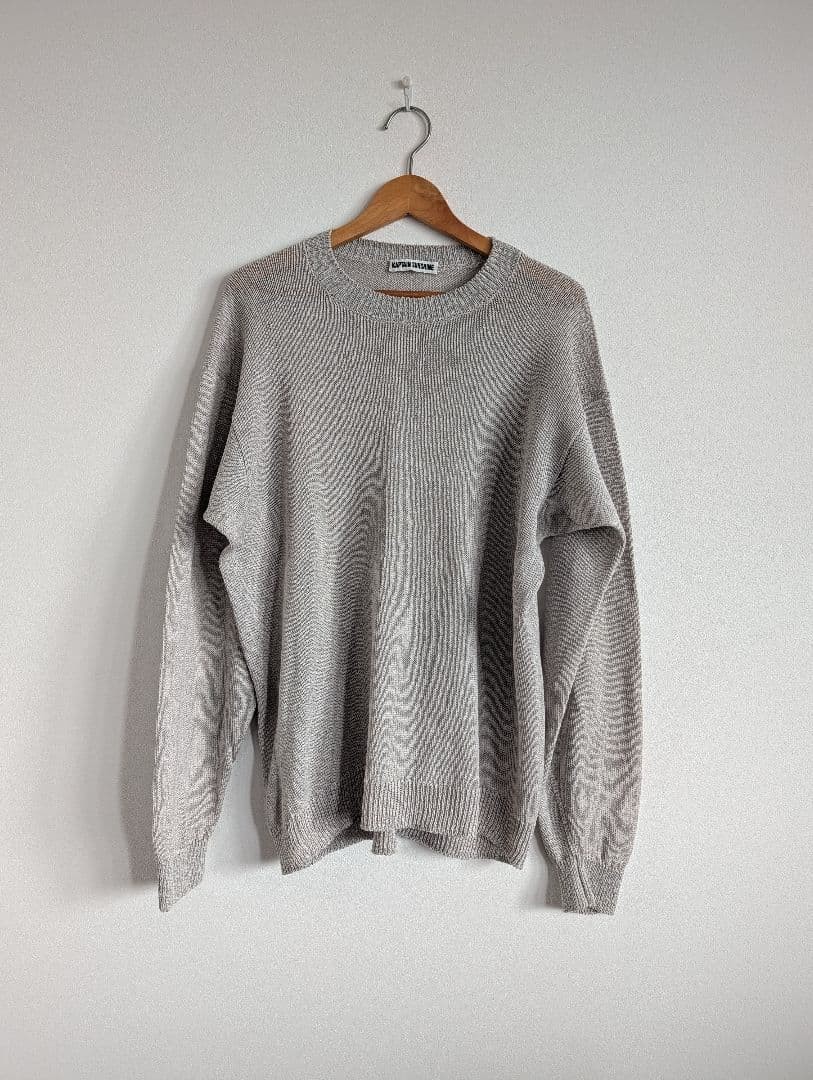 Authentic KAPTAIN SUNSHINE Washi Japanese Paper Cotton Knit Sweater Gray 40 L