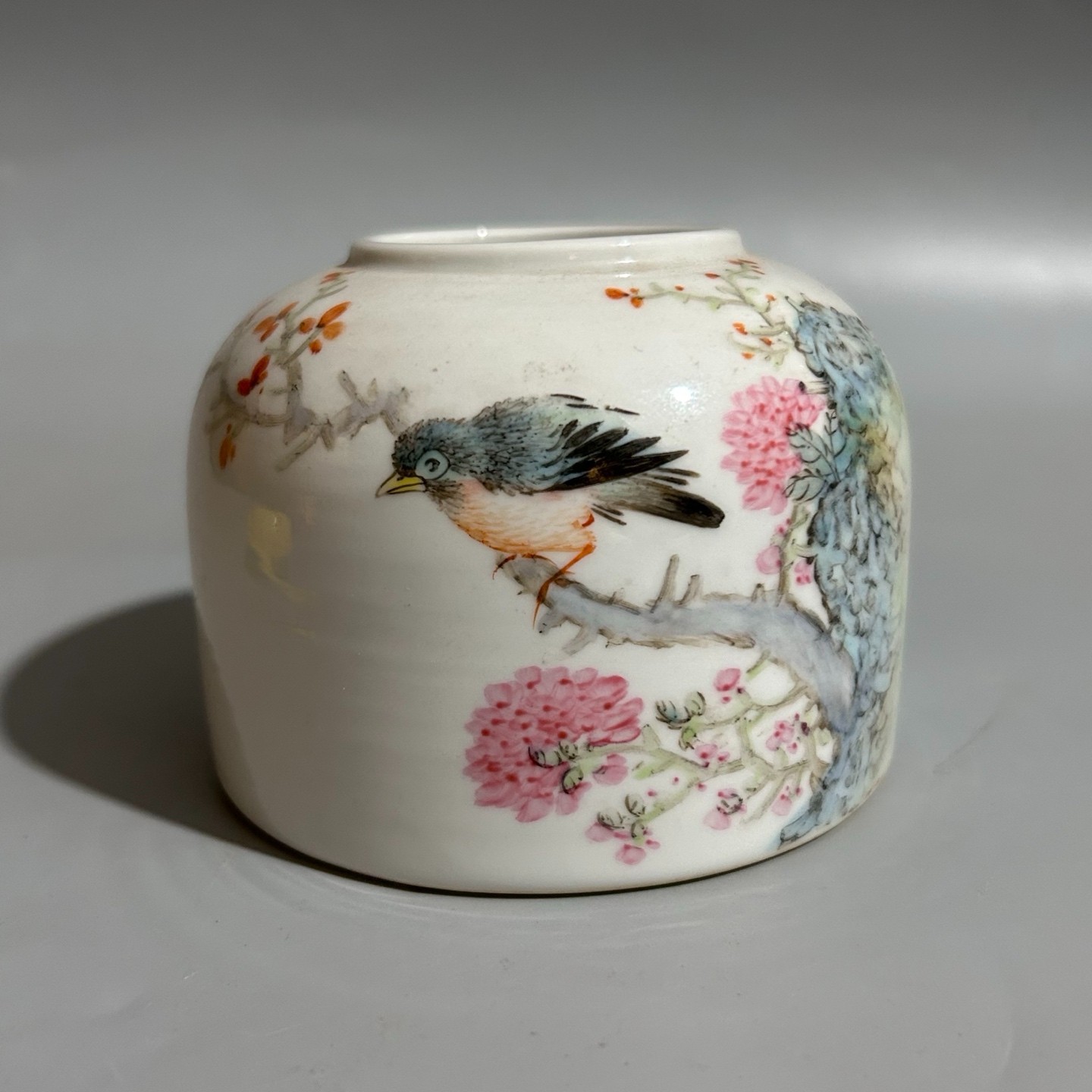 Nice Chinese Antique Art Hand Qing Dynasty Famille Rose Porcelain Bird Wash Nice Chinese Antique Art Hand Qing Dynasty Famille Rose Porcelain Bird Wash