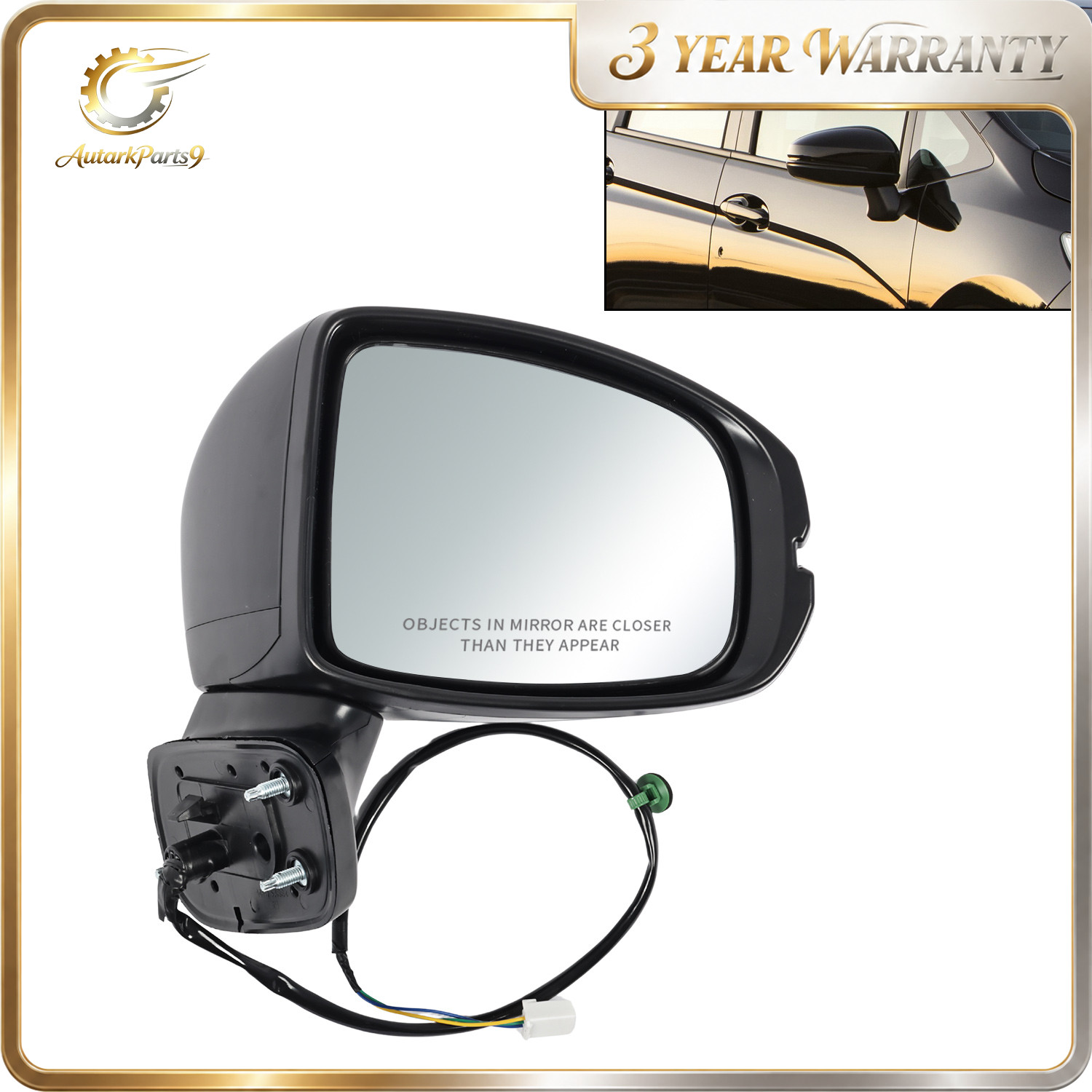 Passenger Right Side Door Mirror For 2015-2020 Honda Fit Black Manual Fold 3Pin Passenger Right Side Door Mirror For 2015-2020 Honda Fit Black Manual Fold 3Pin