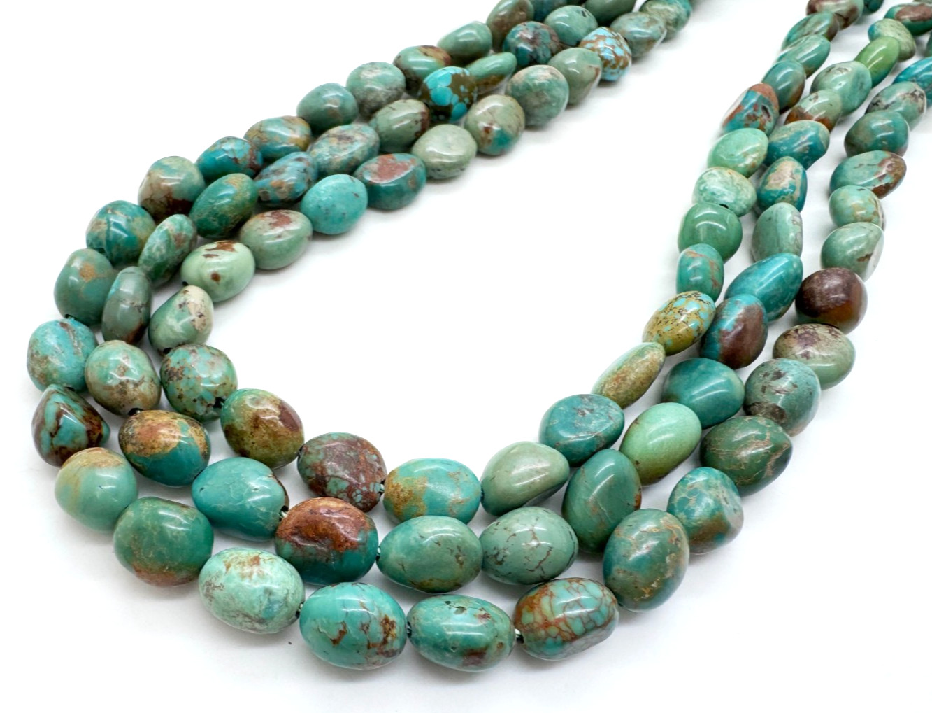 Genuine Natural Green Turquoise Smooth Pebble Nugget Gemstone Beads PGS347